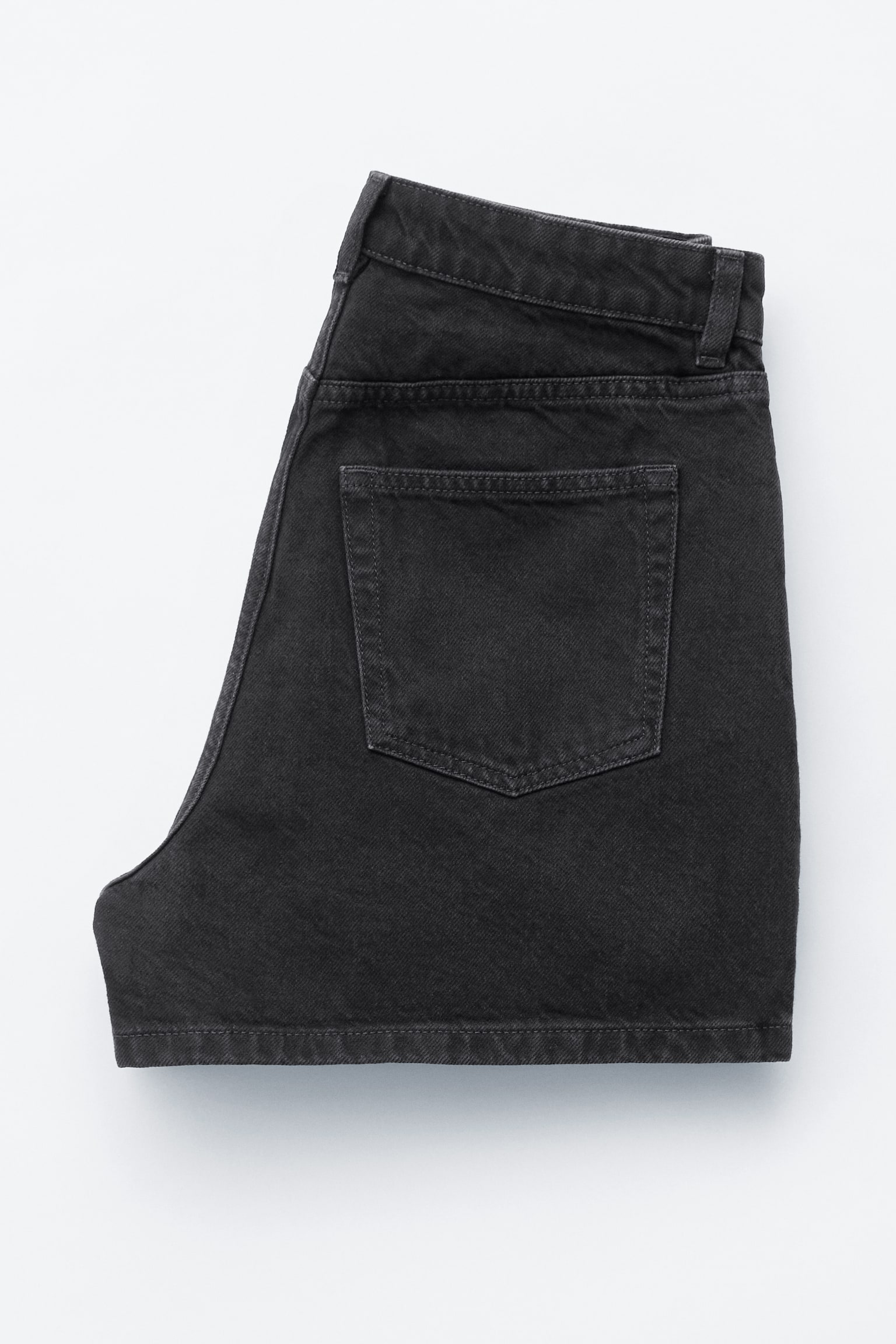 Avslappnade denimshorts - Svart/Mellanblå - 6