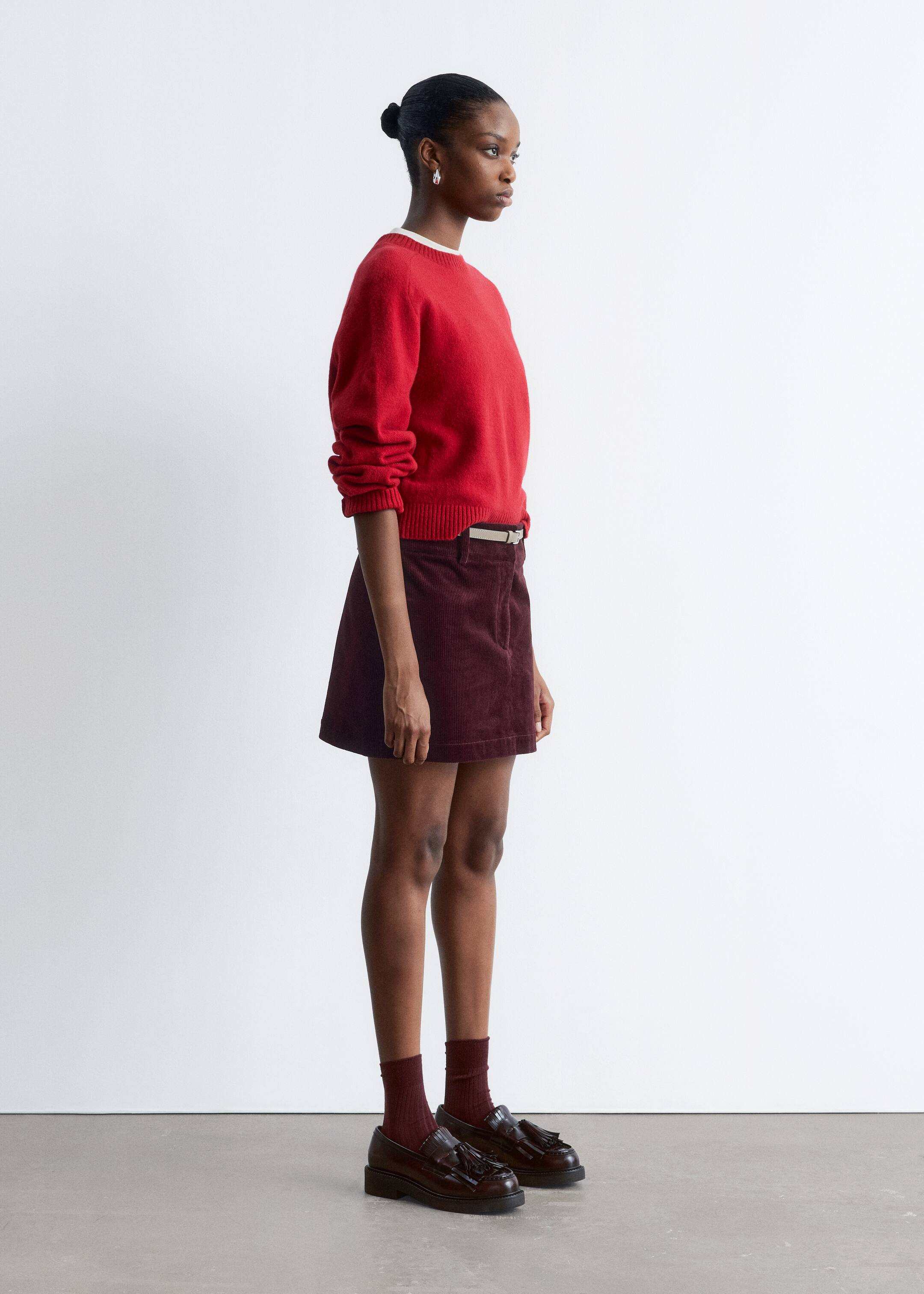Zobacz większy obraz: Dzianinowy sweter - Ciemnoczerwony - ONA | H&M PL 5