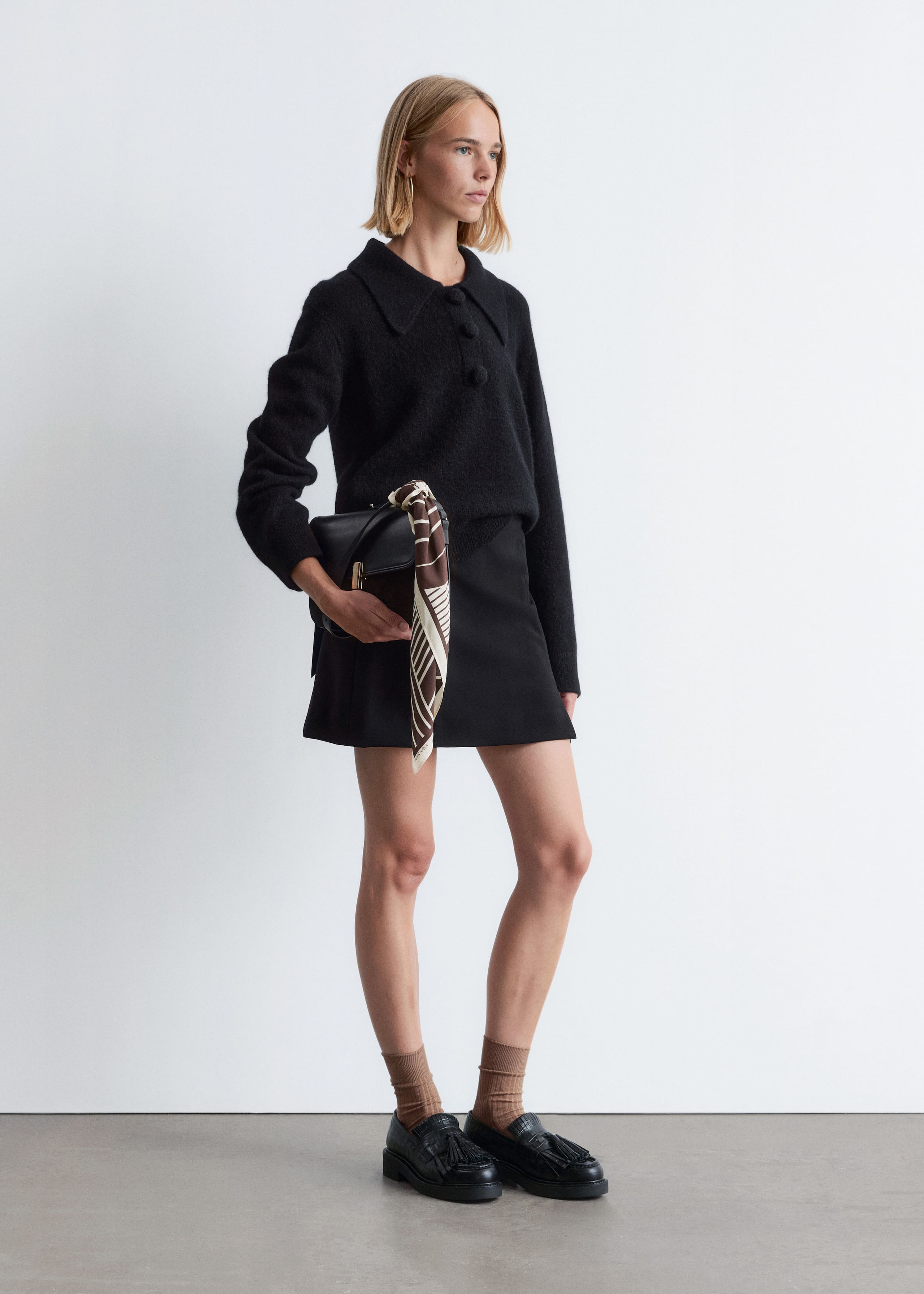 Image of Alpaca-Blend Collared Jumper