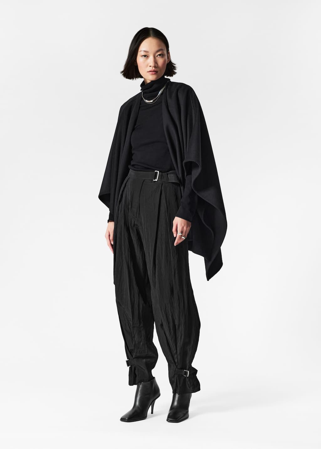 Image of Belted Box-Pleat Trousers