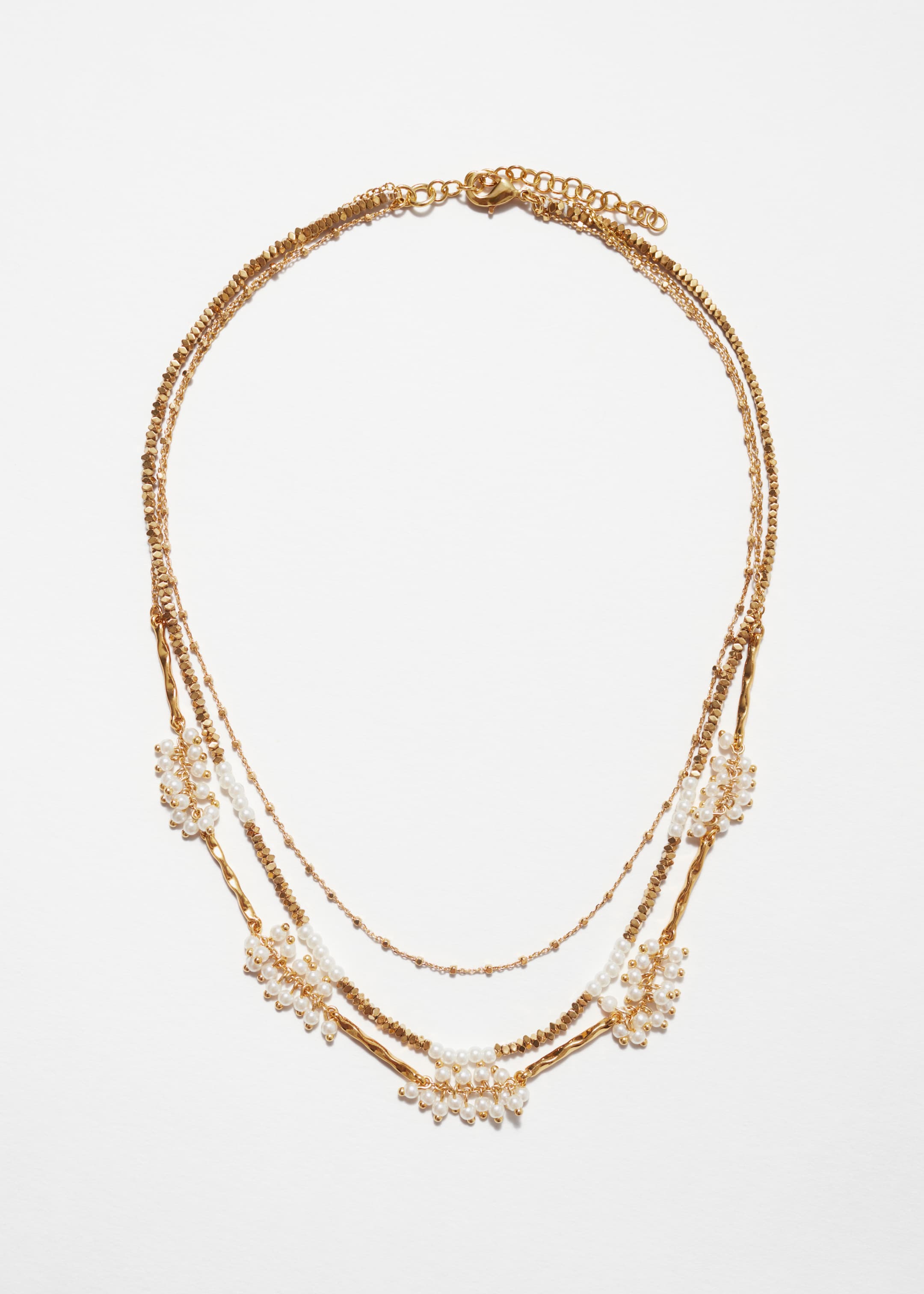 Zobacz większy obraz: Warstwowy naszyjnik z koralików - Złoty - ONA | H&M PL 1