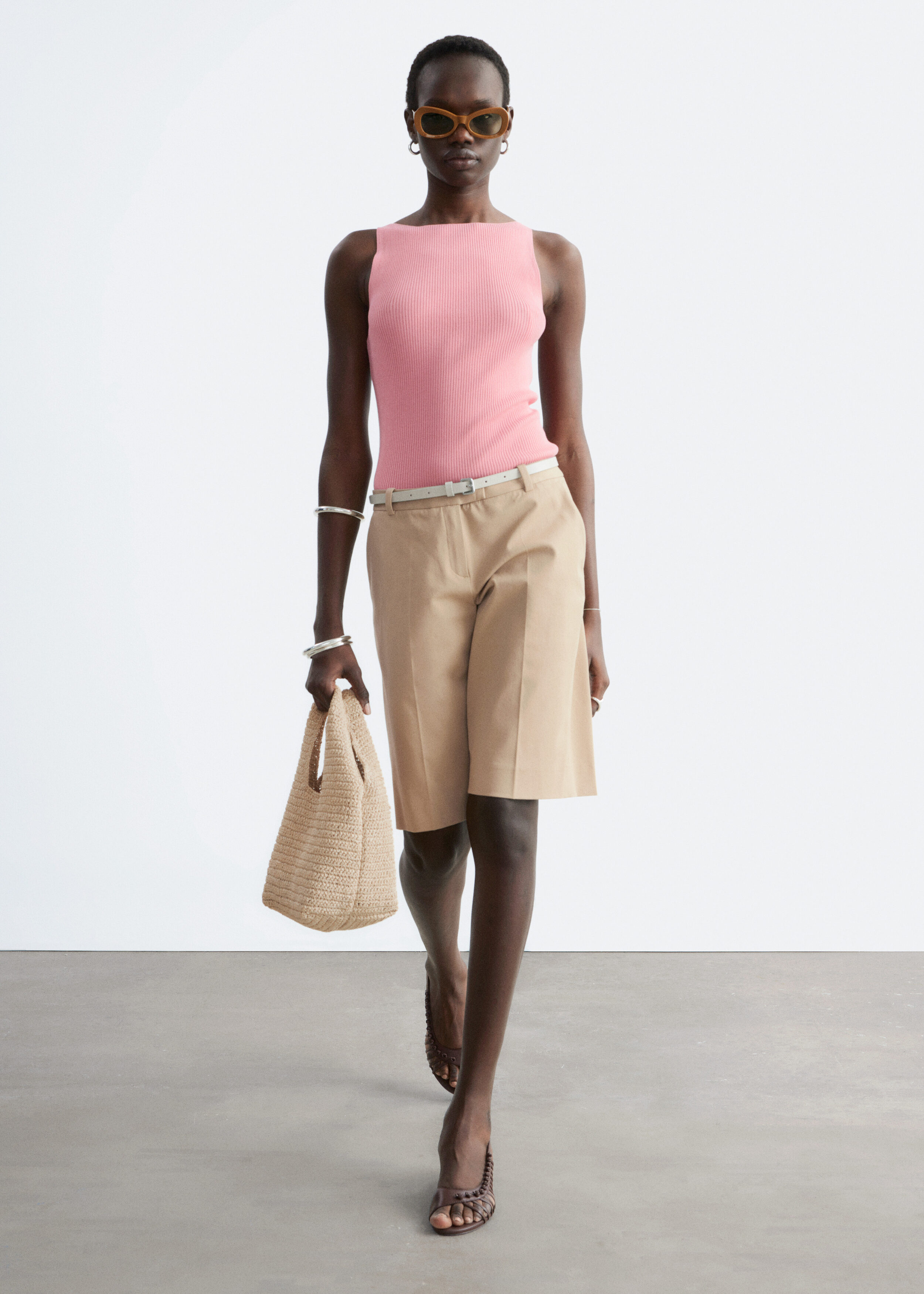 Rib-Knit Tank Top - Pink - Tops - & Other Stories US