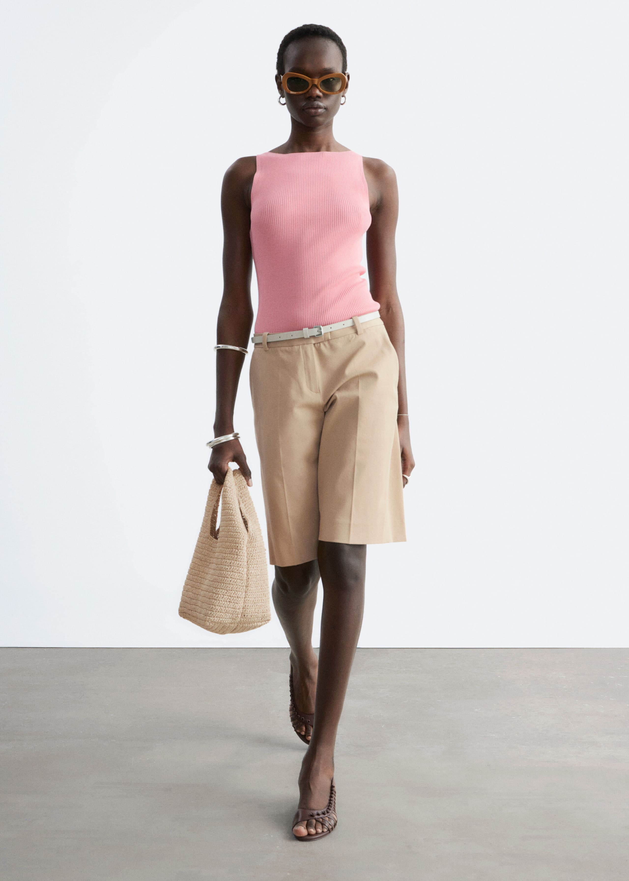 Rib-Knit Tank Top - Chartreuse - Lookbook