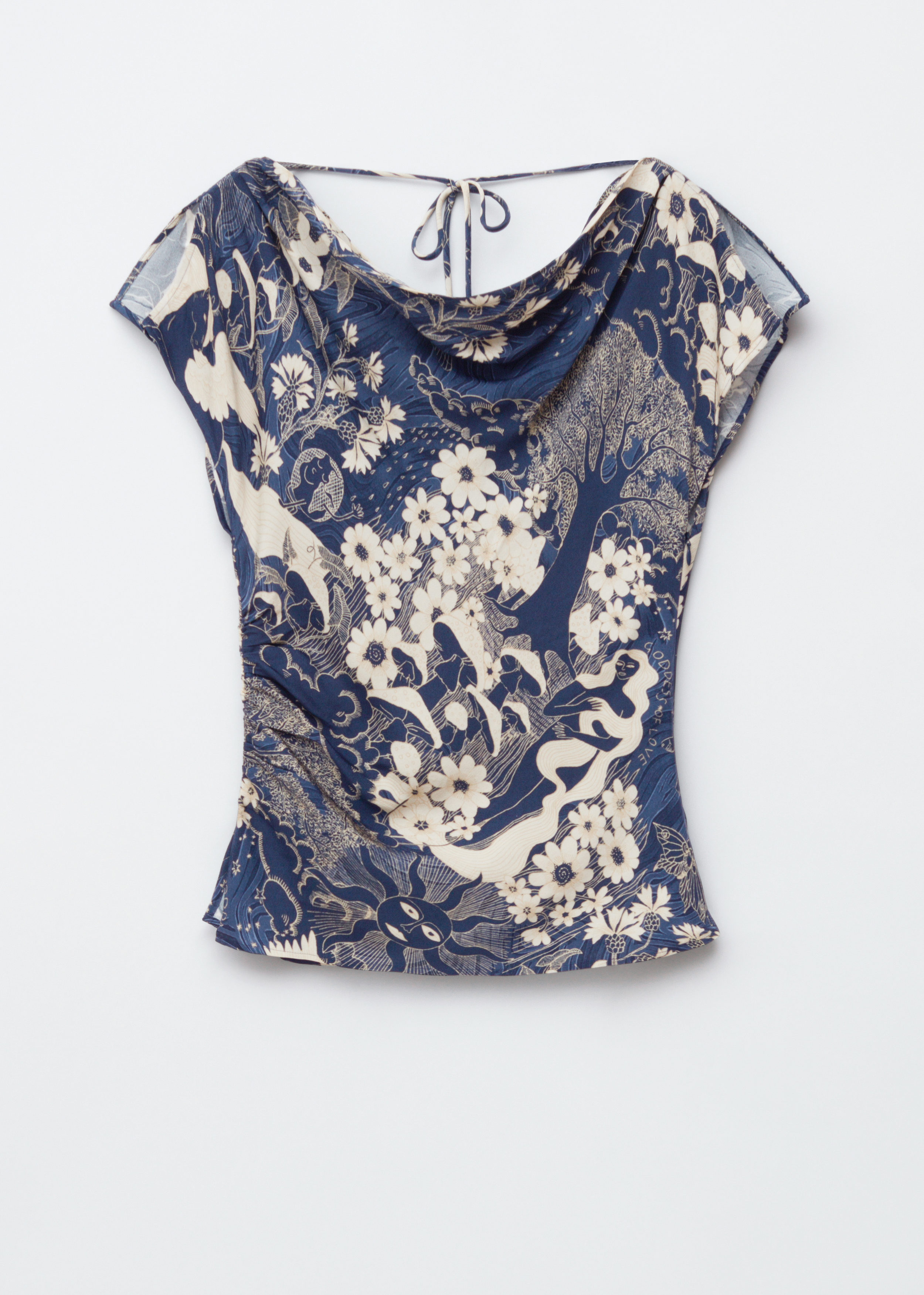 Draped Cowl-Neck Top