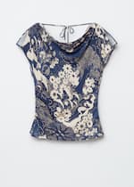 Estampado azul oscuro/beige
