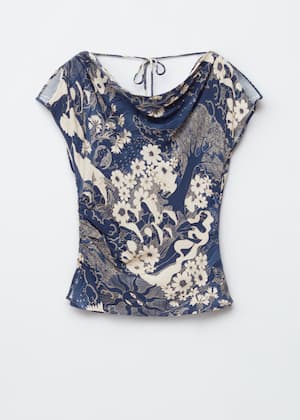 Estampado azul oscuro/beige