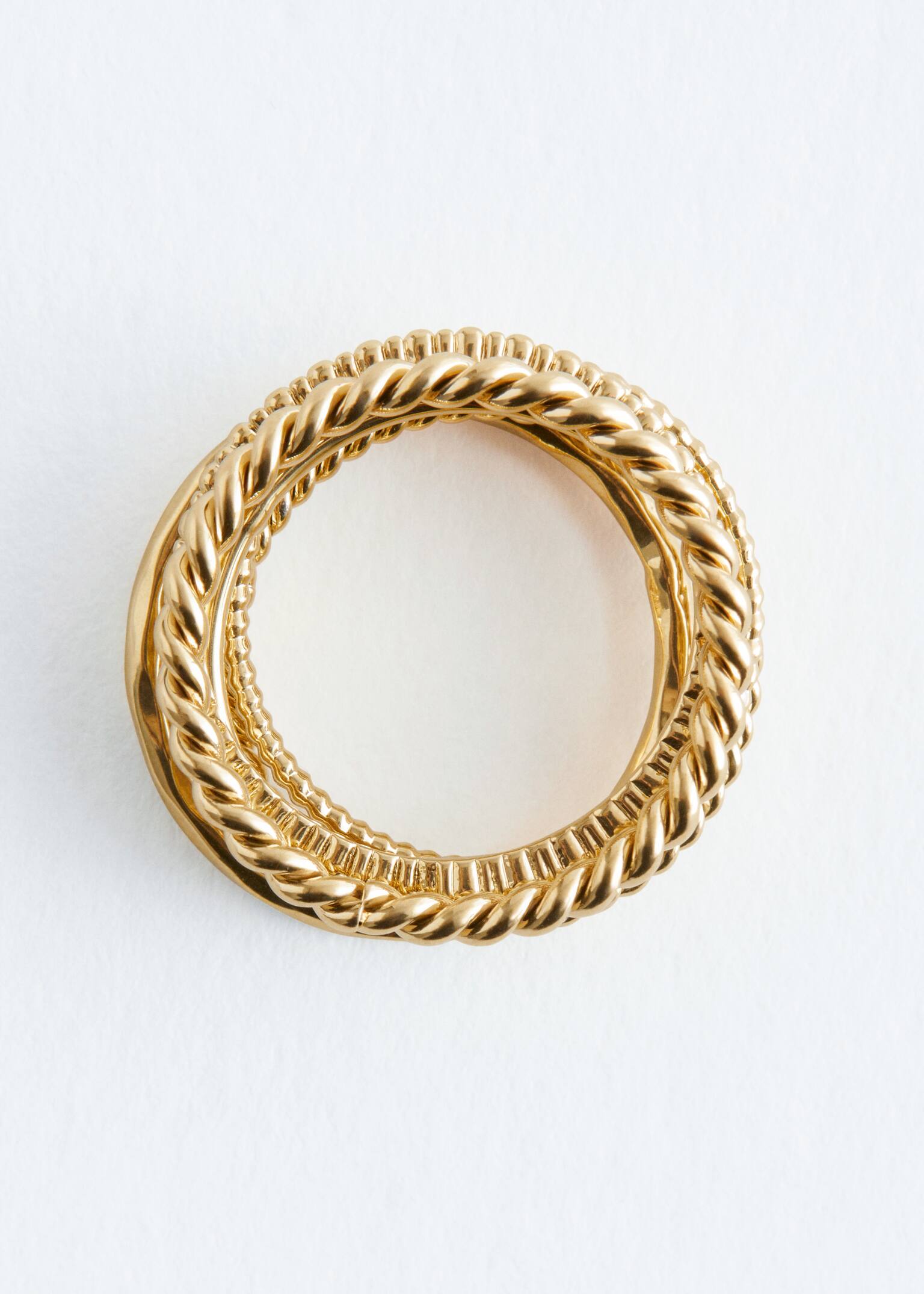 Gold-Tone Ring Set - זהב - 3