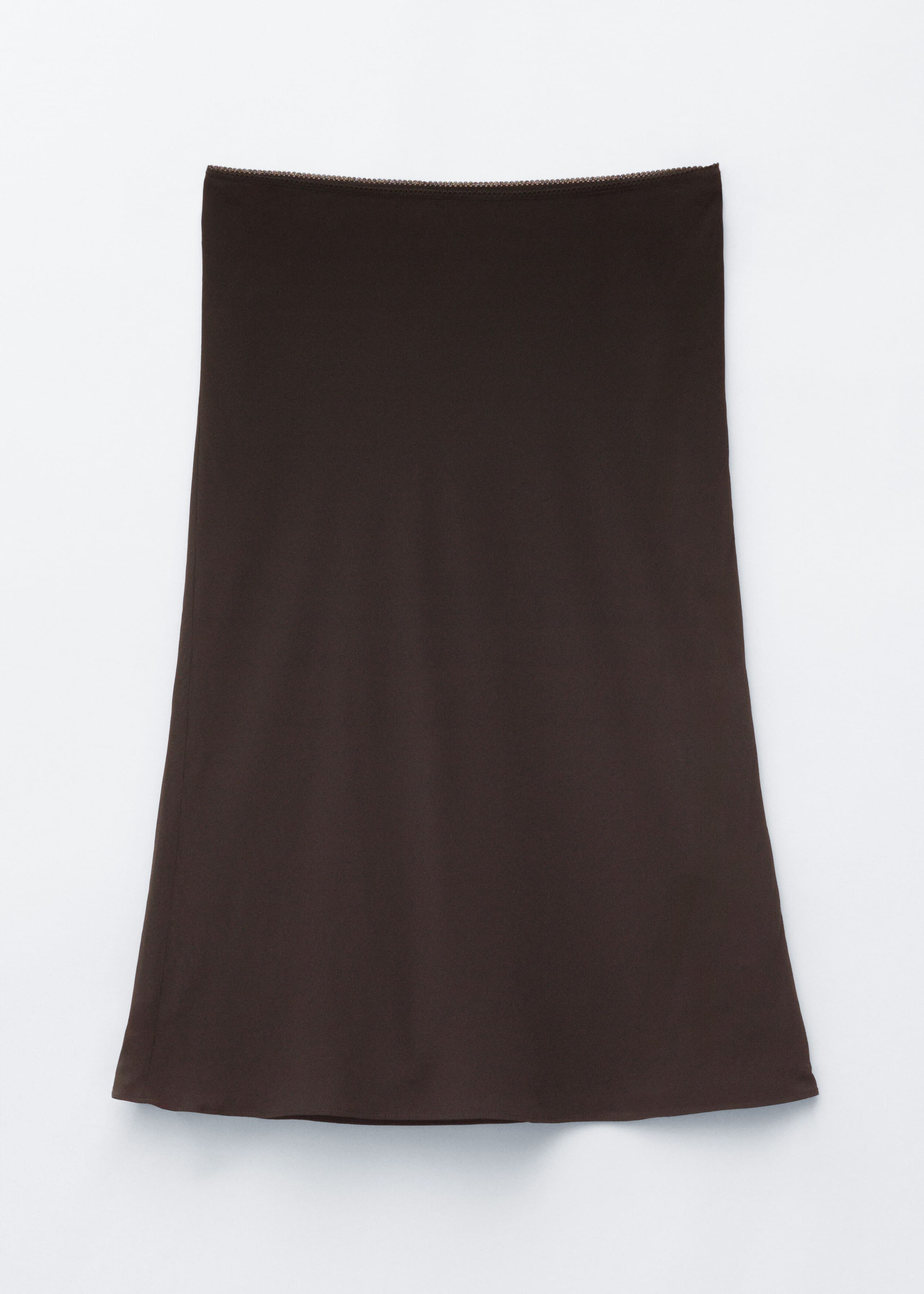 Knee-Length Slip Skirt - Dark Brown - Still Life