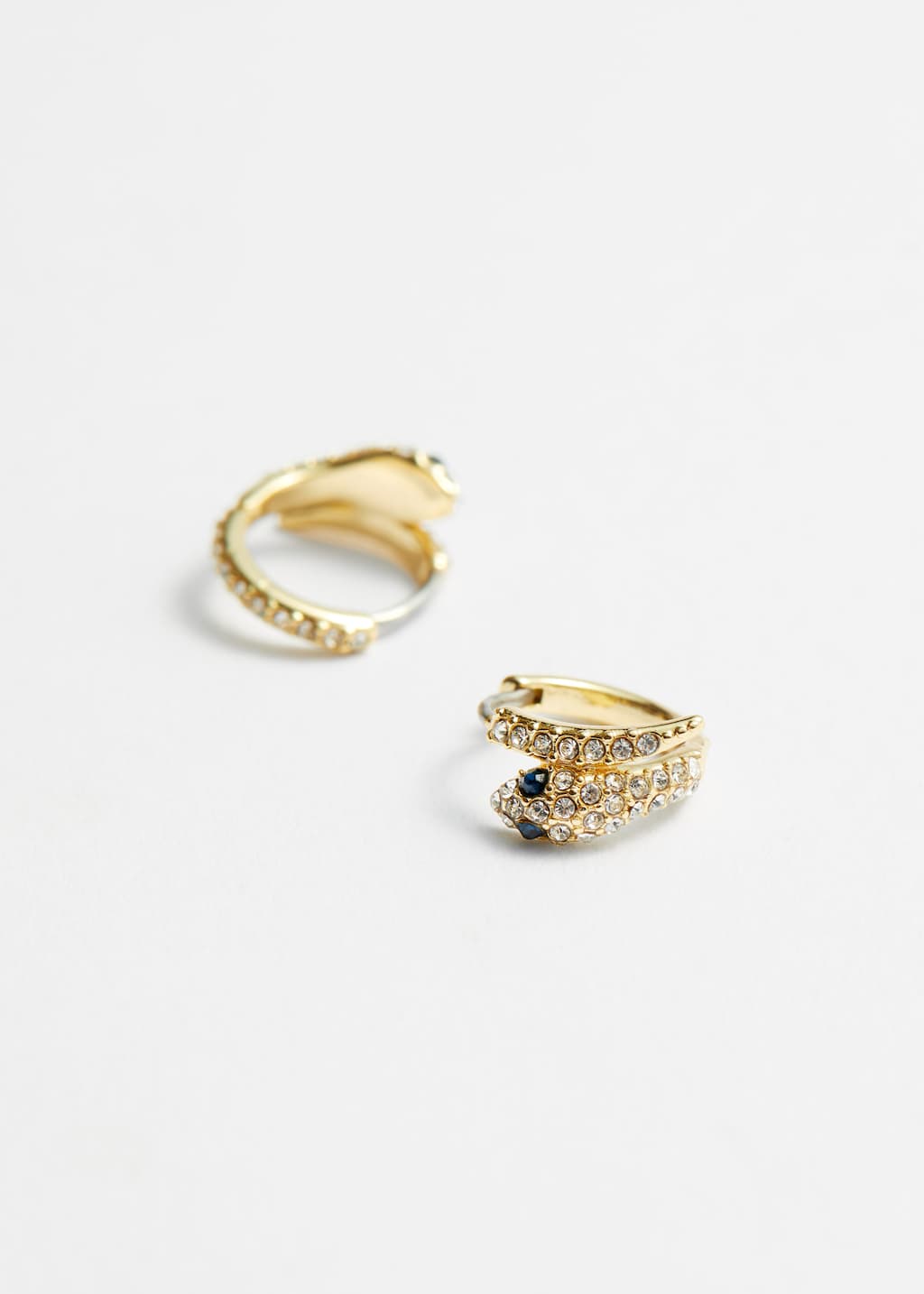 Crystal Snake Hoops - Gold - Still Life