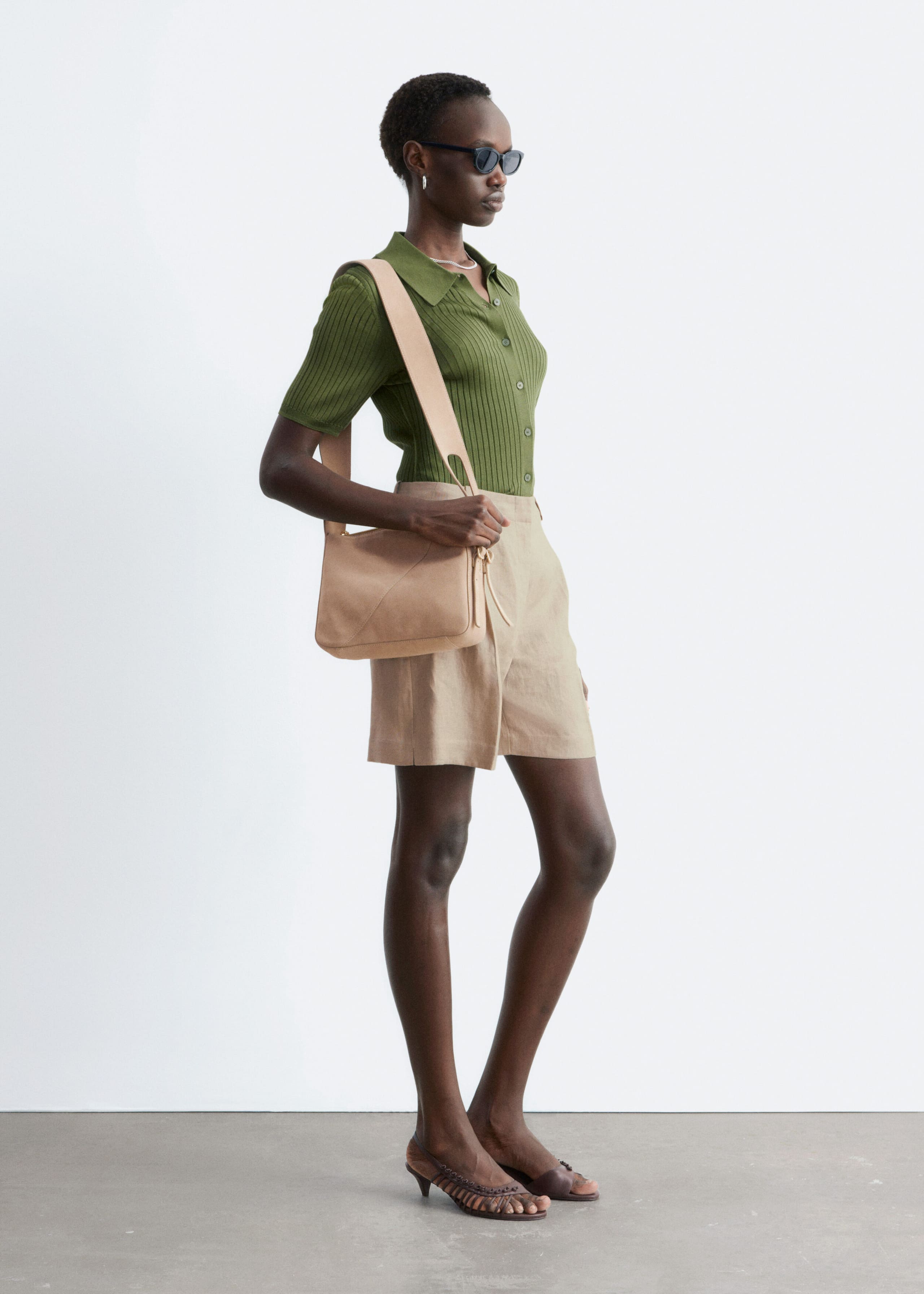 Image of Pleated Linen Shorts