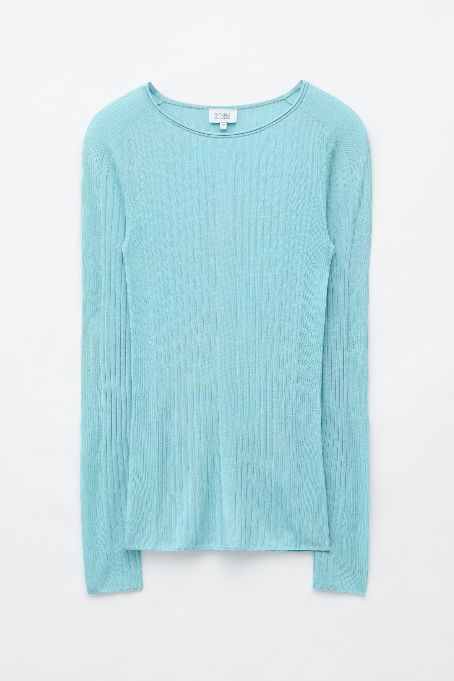 Ribbed Top - טורקיז בהיר - 1