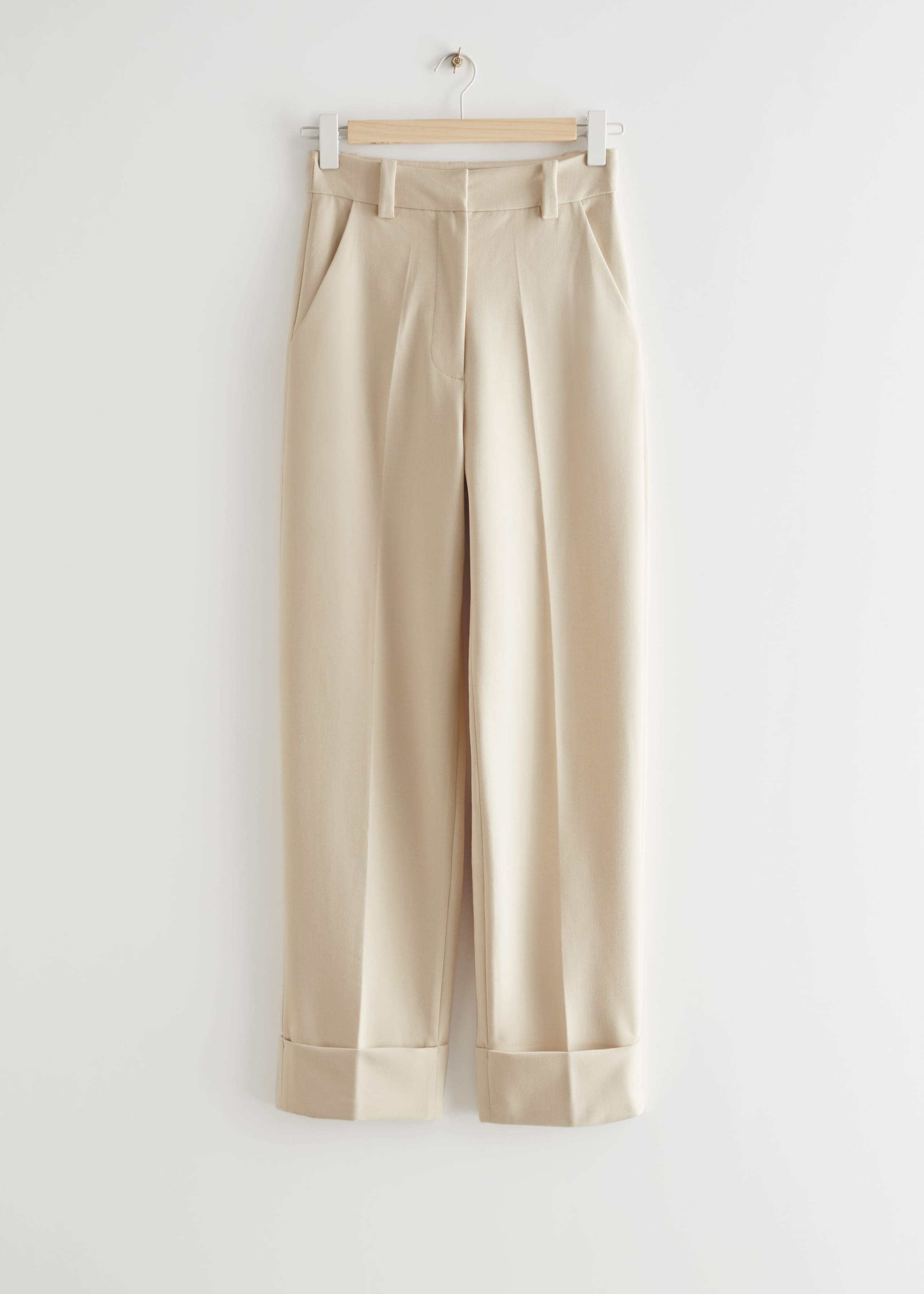 Relaxed Press Crease Trousers - Beige - Still Life