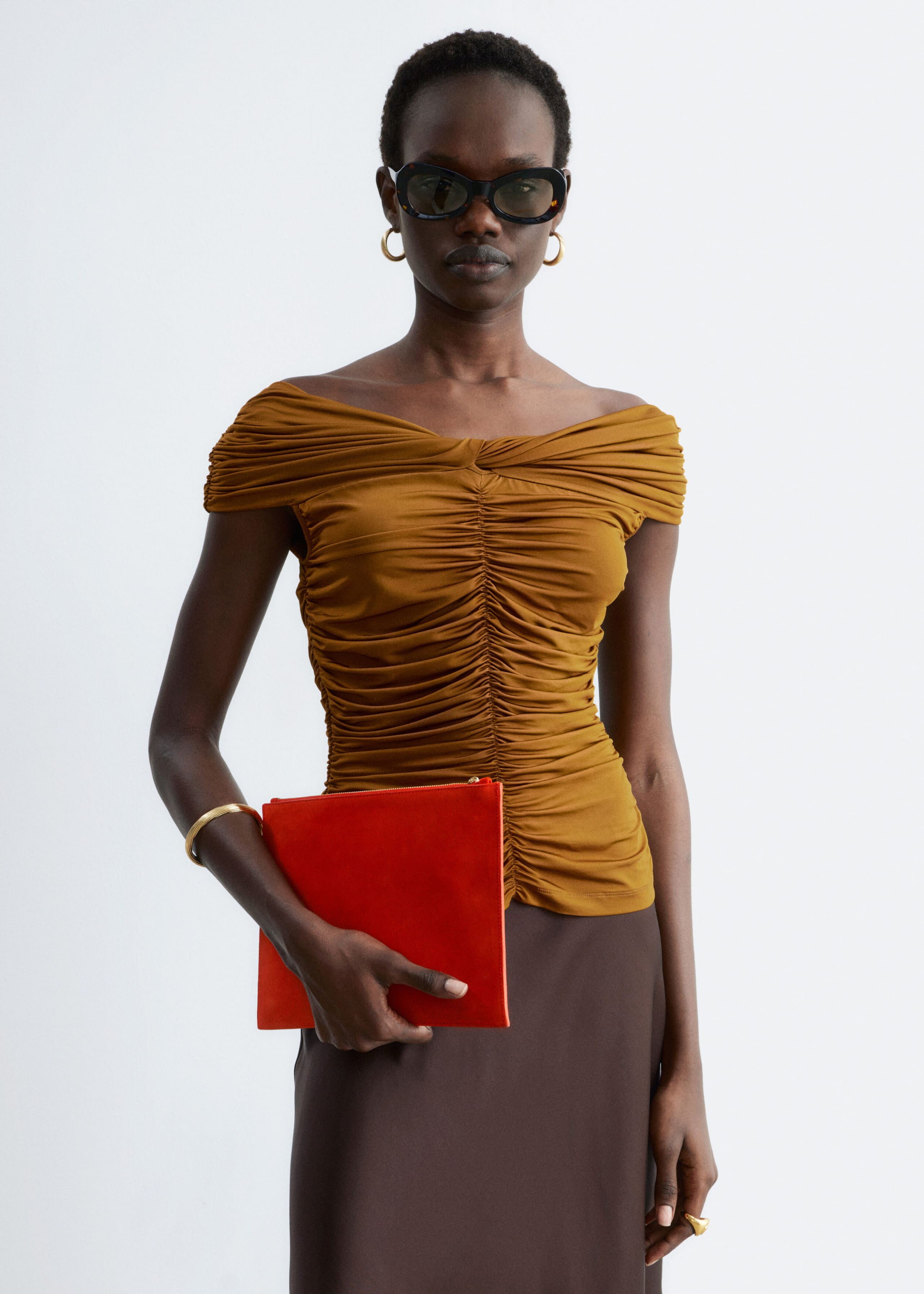 Image of Ruched Jersey Top