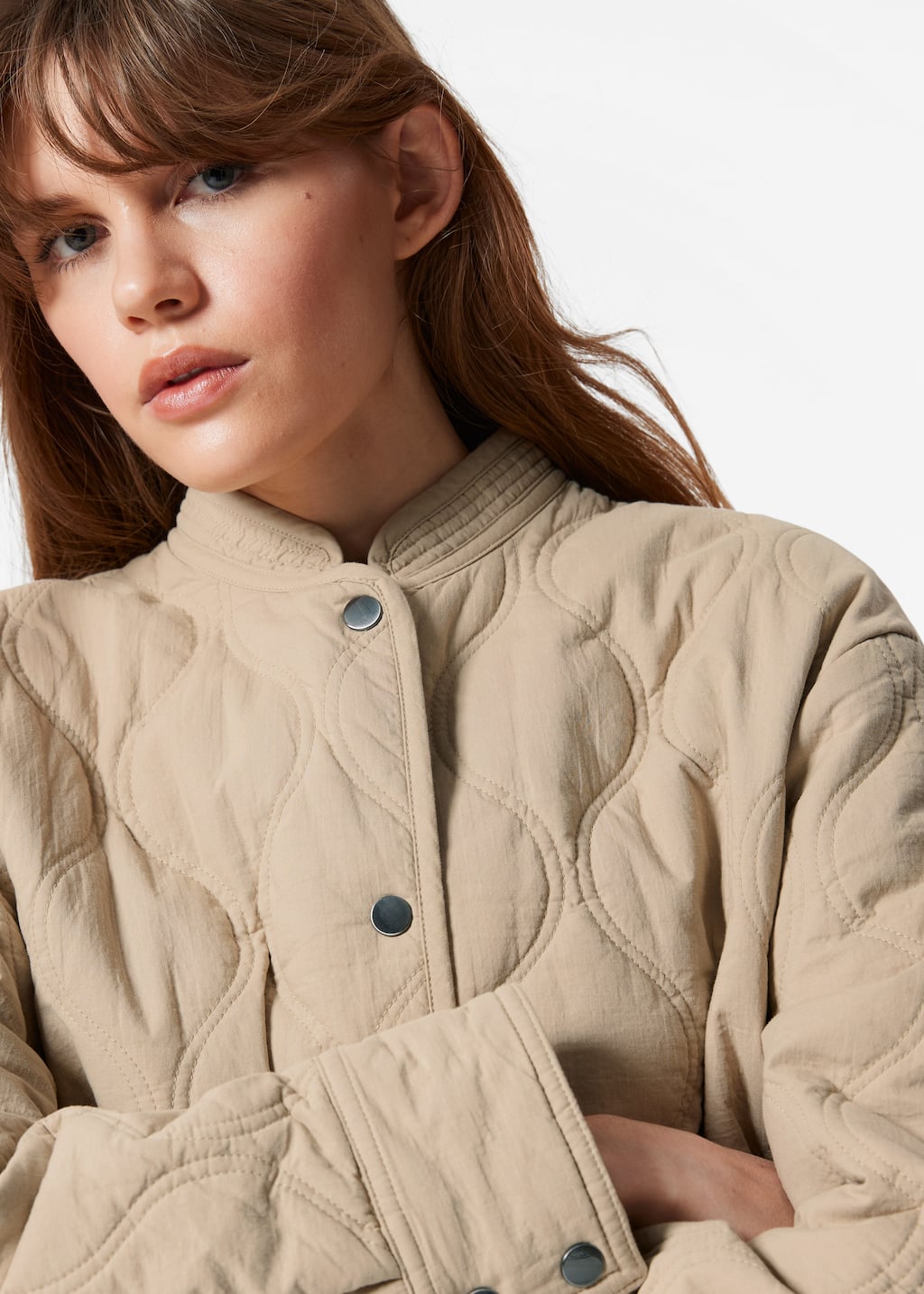 Image of Quilted Stand-Collar Jacket