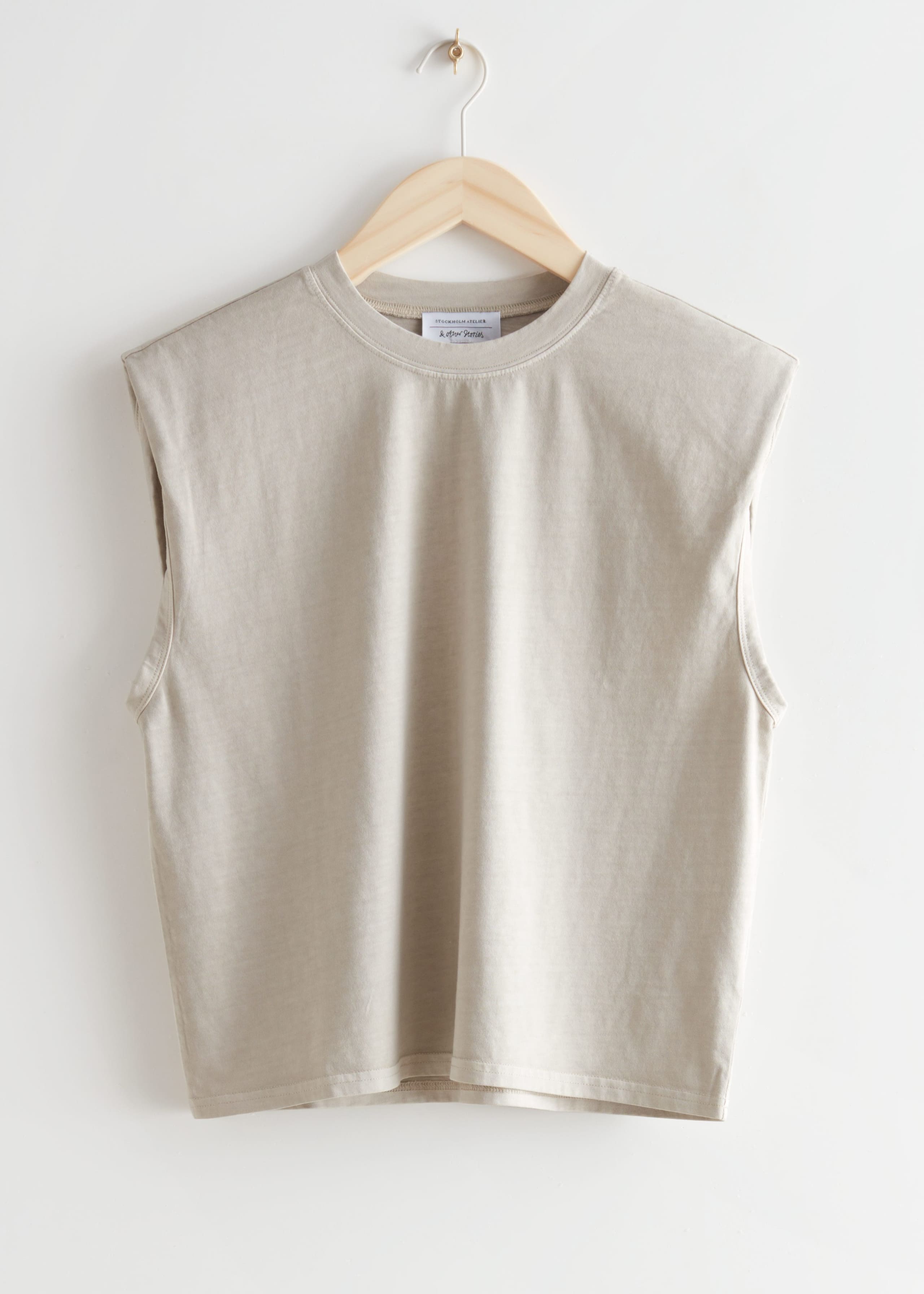 Cropped Padded Shoulder Tank Top - Pink - Still Life