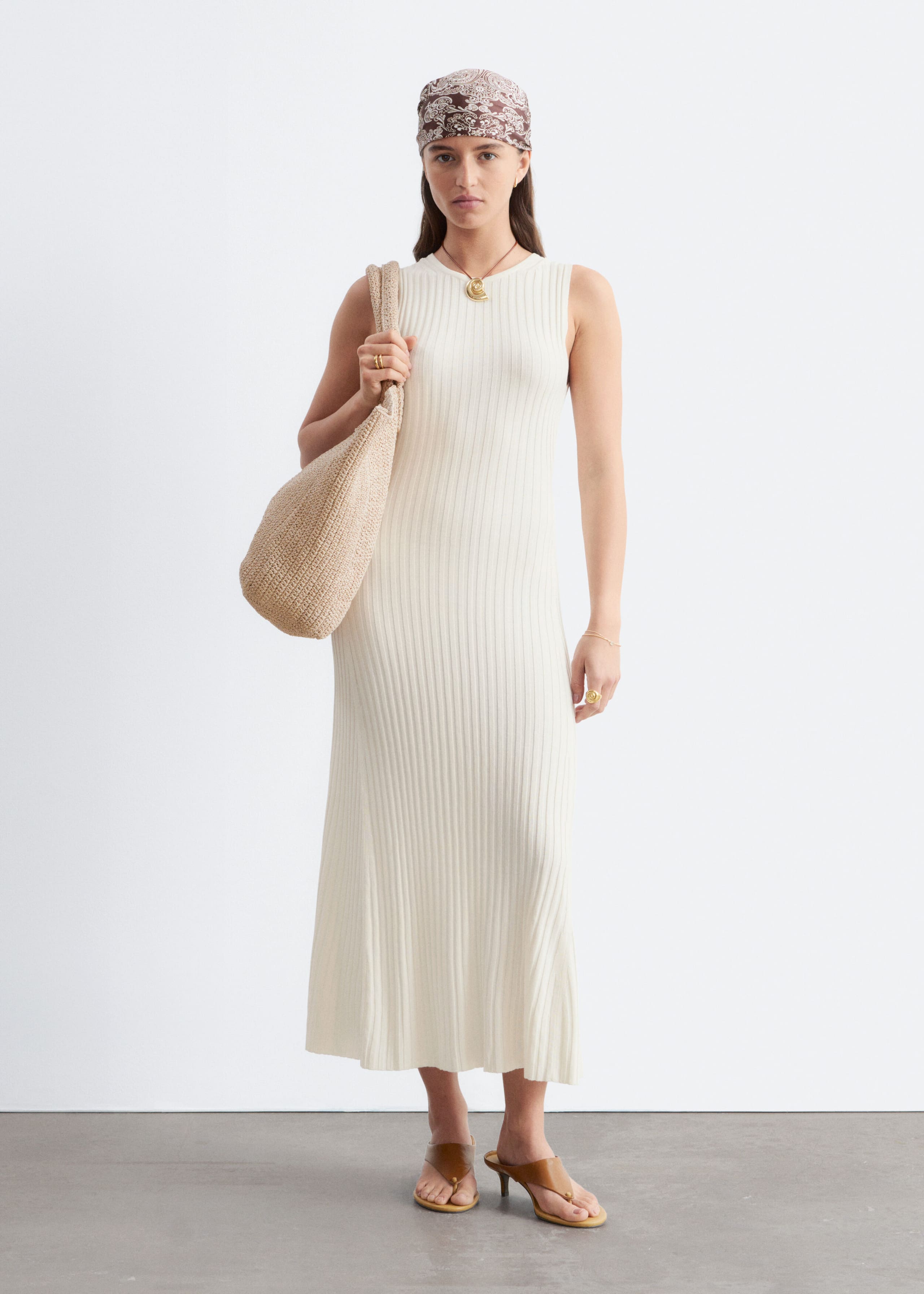 Image of Ribbed Midi Dress