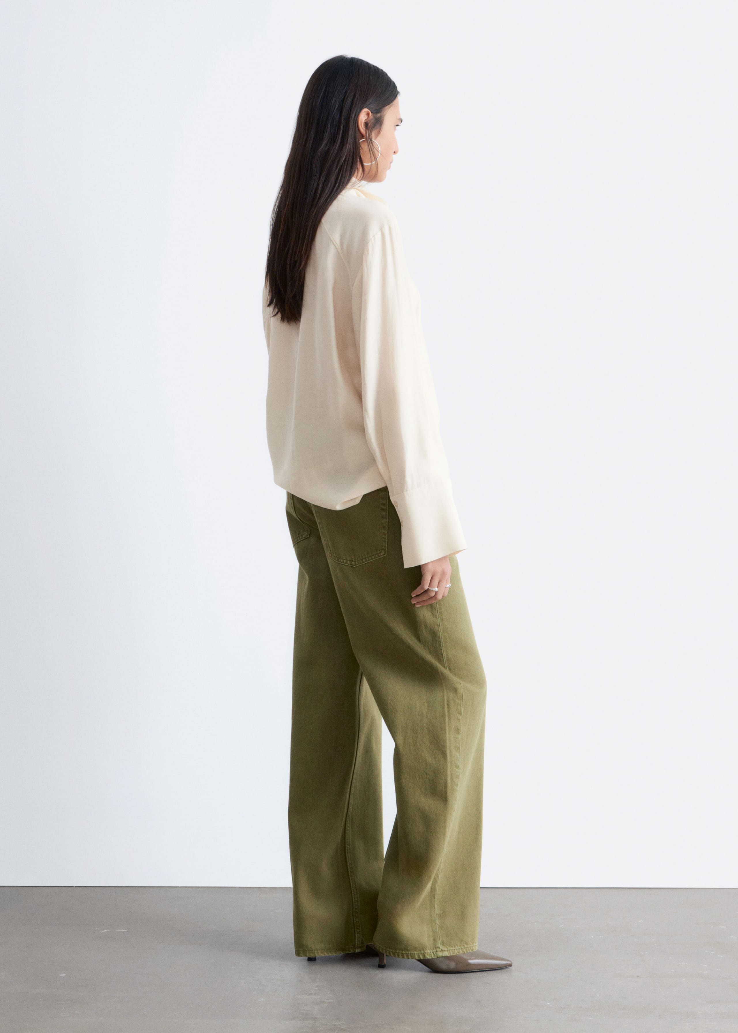 Image of Folded Stand-Collar Blouse