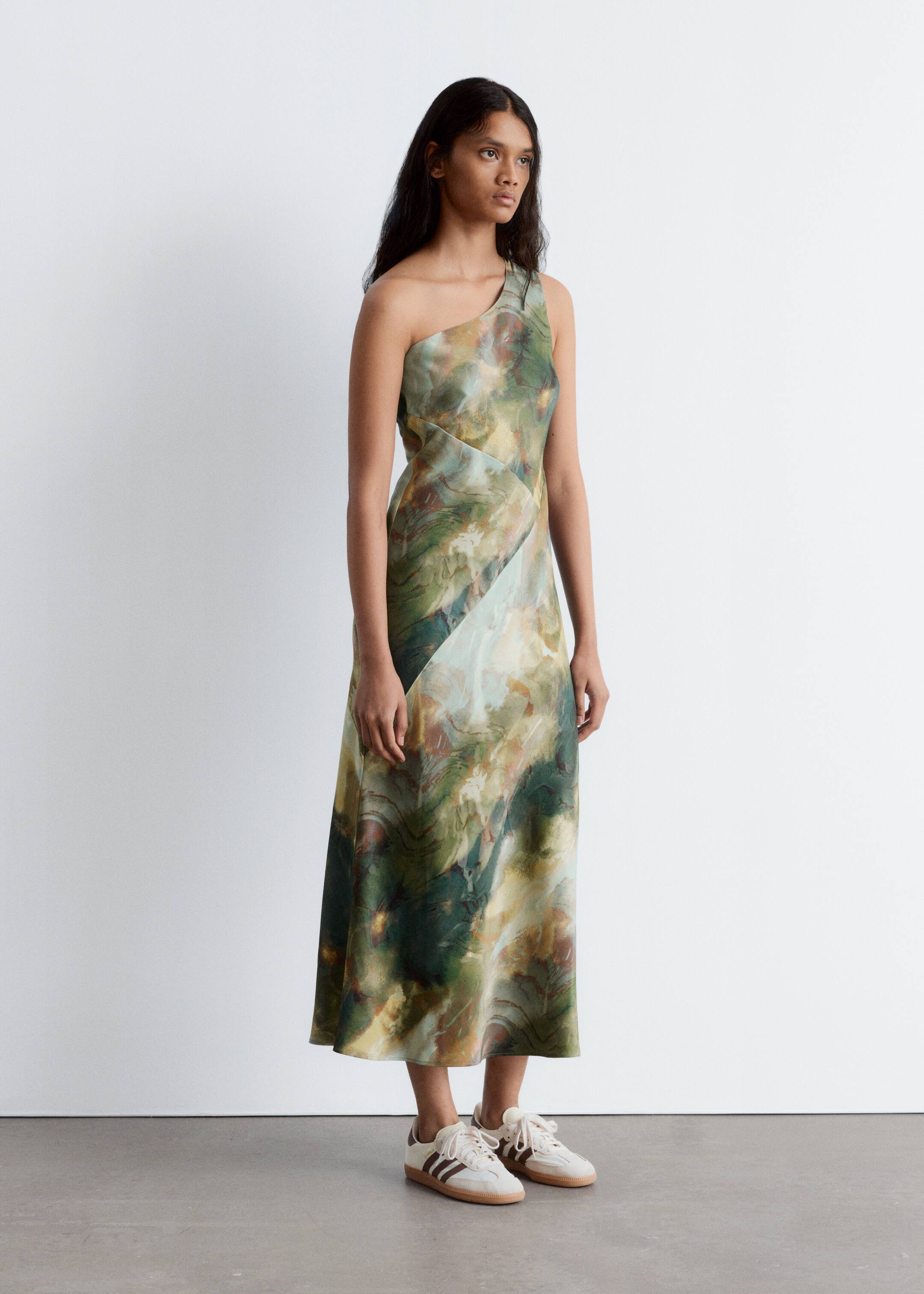 Agrandir l'image: Robe midi asymétrique en satin - Imprimé abstrait - FEMME | H&M CH 5