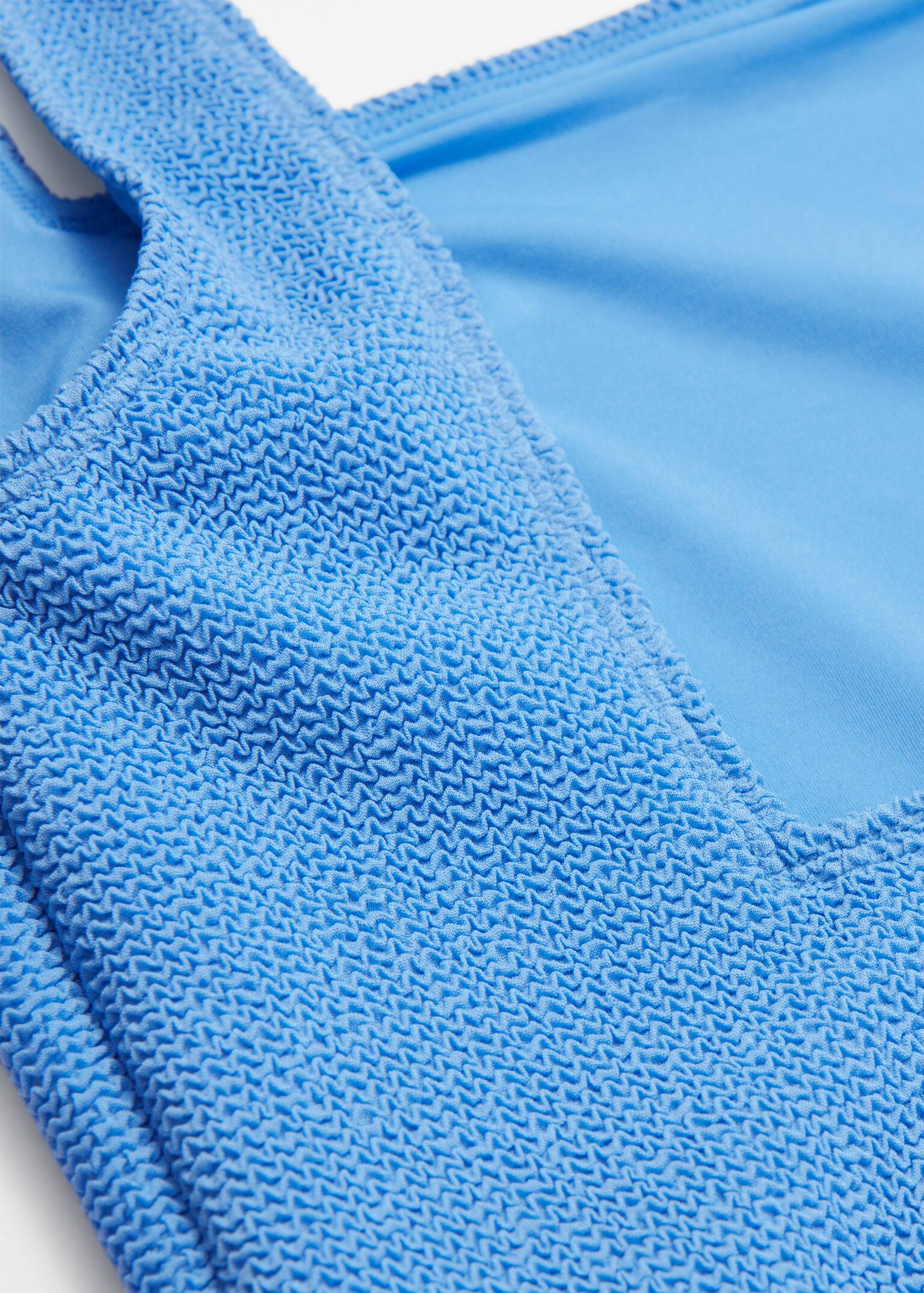 Maillot de bain texturé à nouer - Bleu ciel/Noir/Rose/Vert kaki/Orange/Marron Clair - 4