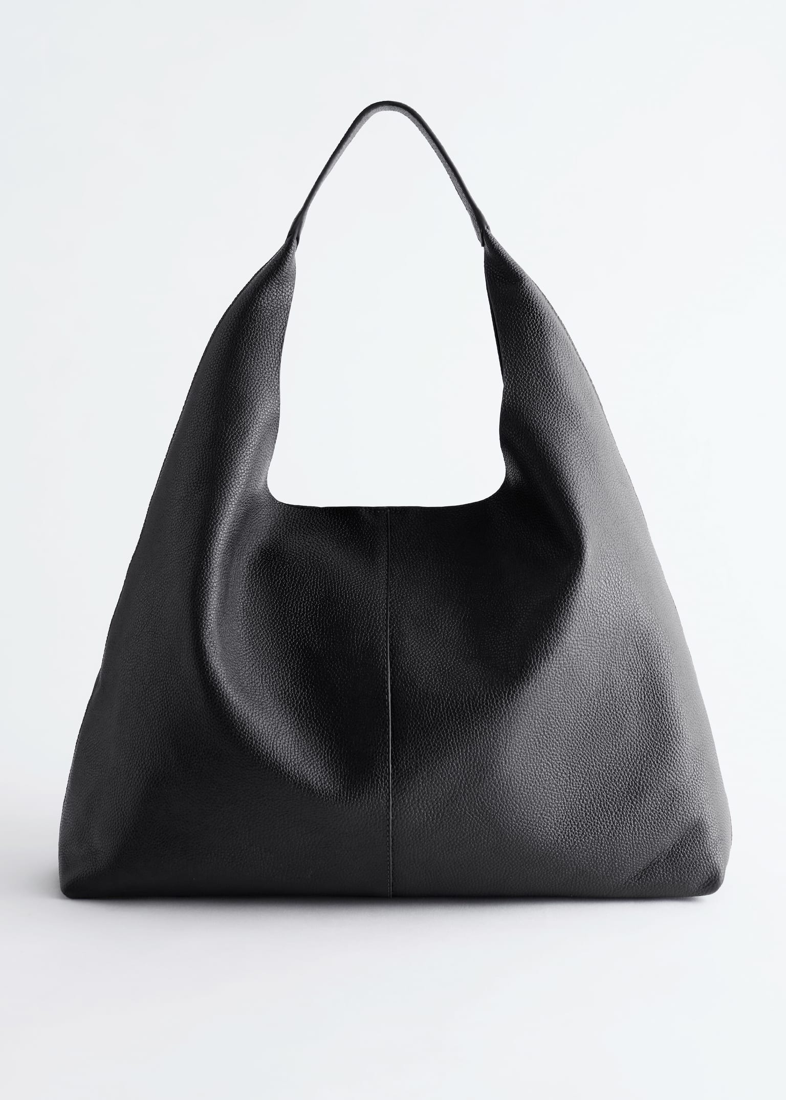 Borsa tote grande in pelle - Nero - 2