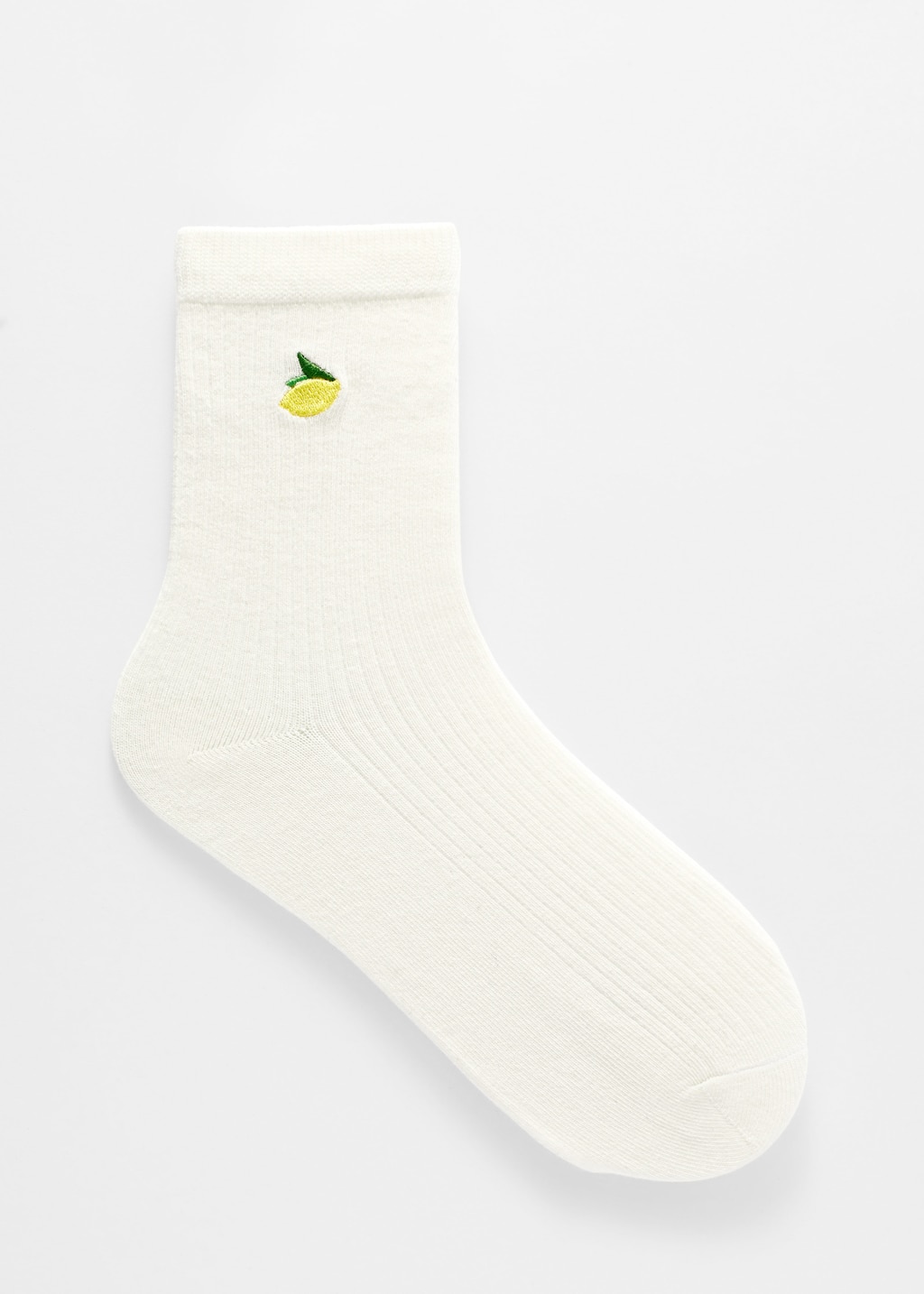 Embroidered Ankle Socks - Black - Still Life