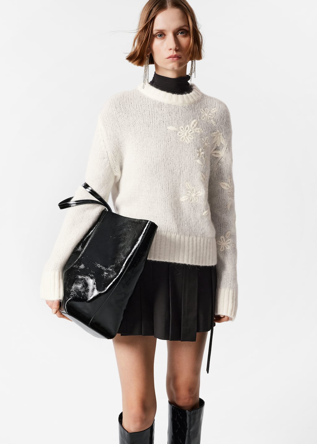Image of Embroidered Mohair-Blend Sweater