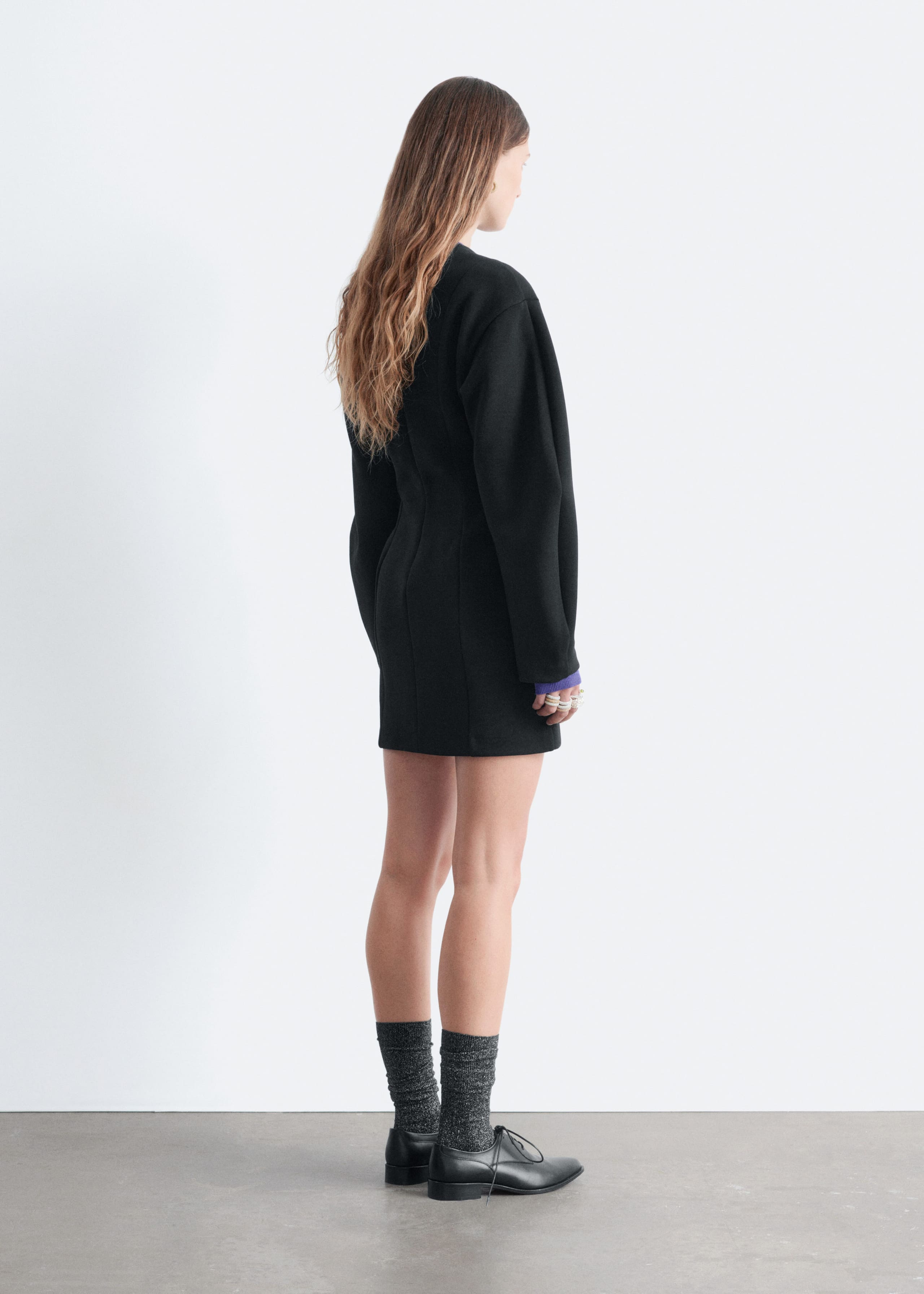 Sculpted Mini Dress - Black - Lookbook