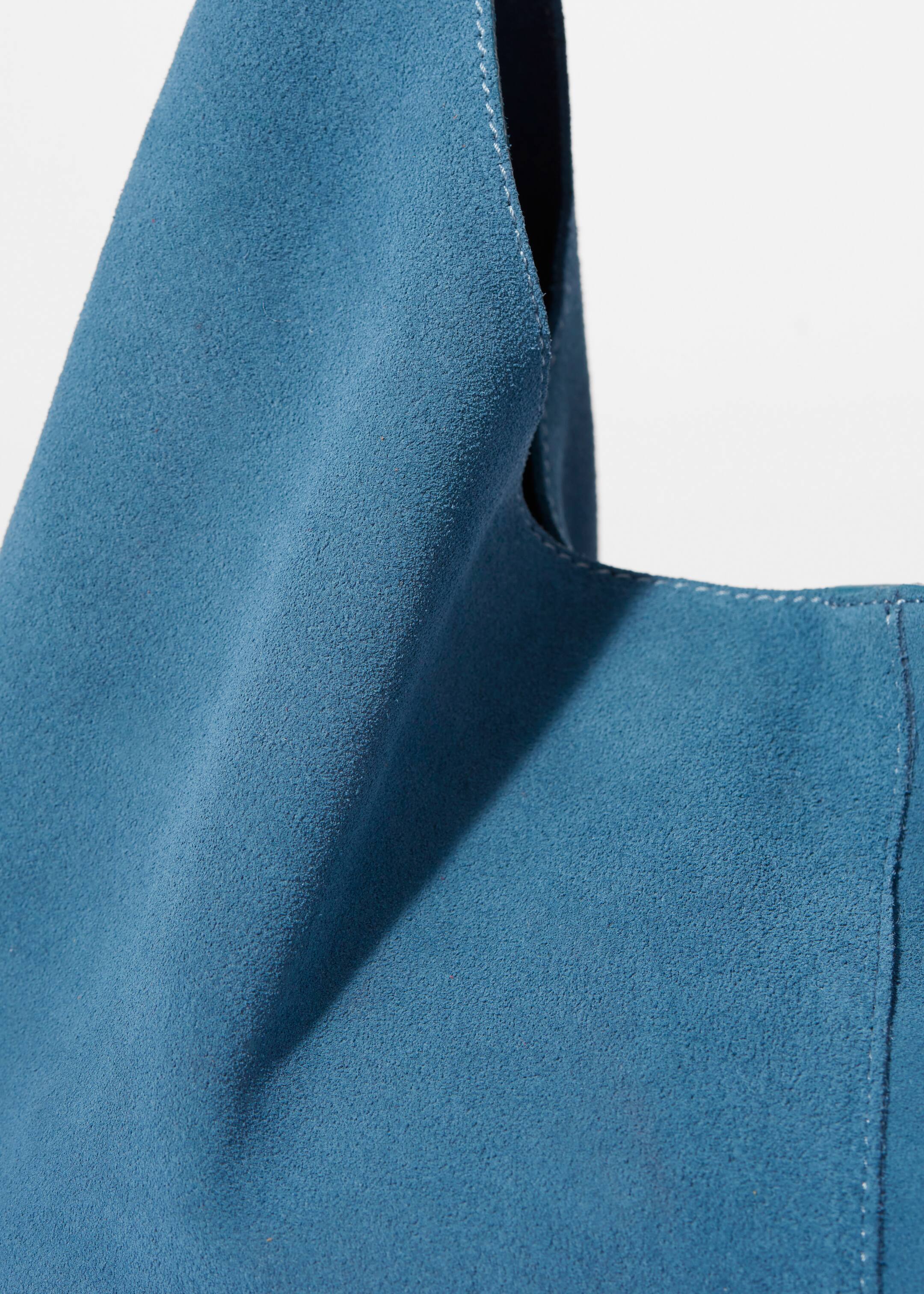 Visualizza immagine più grande: Borsa tote grande in pelle scamosciata - Pelle scamosciata blu - DONNA | H&M IT 3