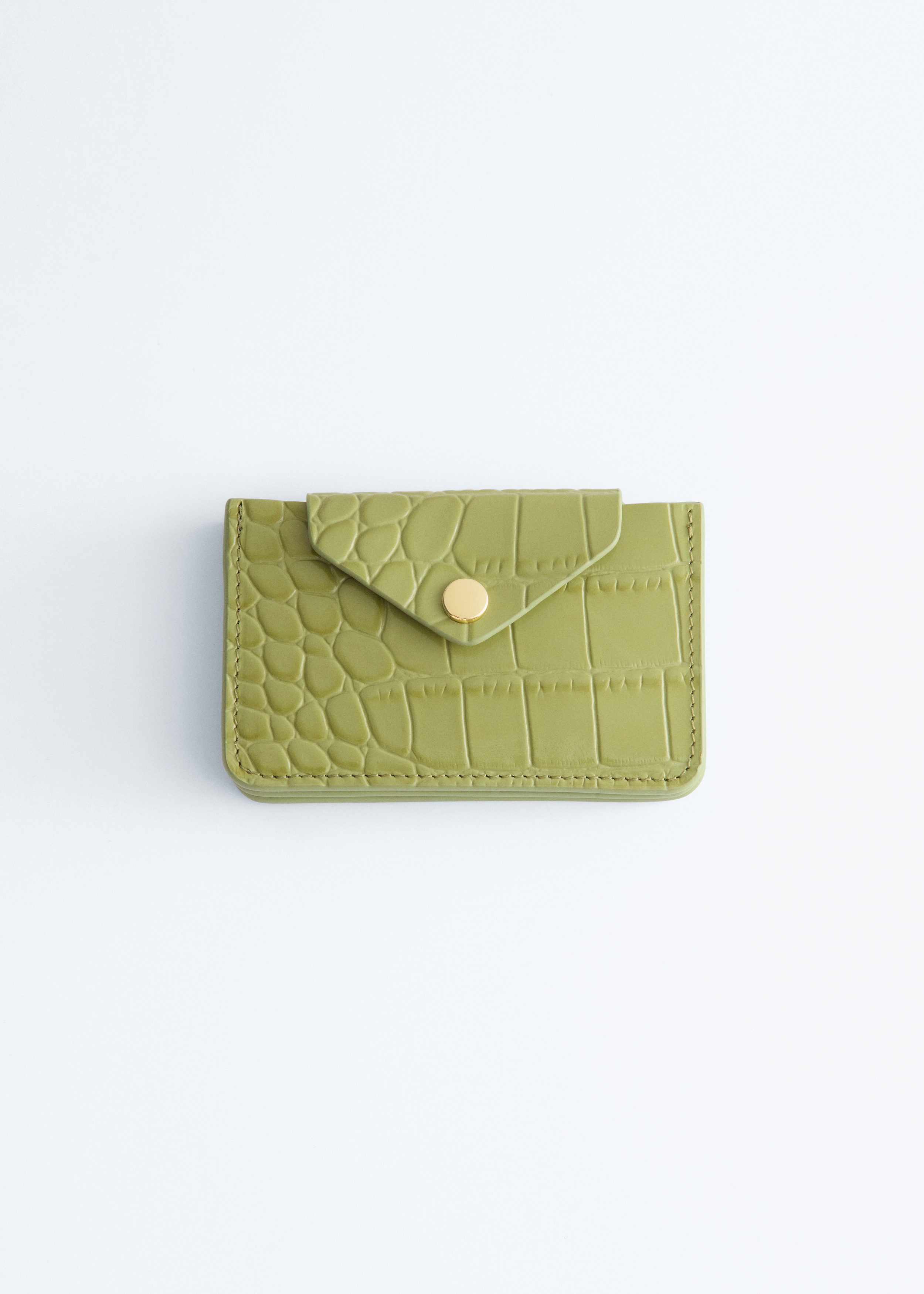 Small Card Holder - Green/ Faux Croco - & Other Stories US