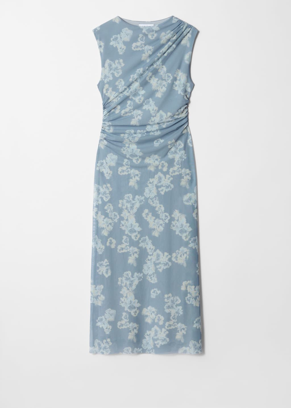 Vestido midi drapeado sin mangas - Azul oscuro - Bodegón