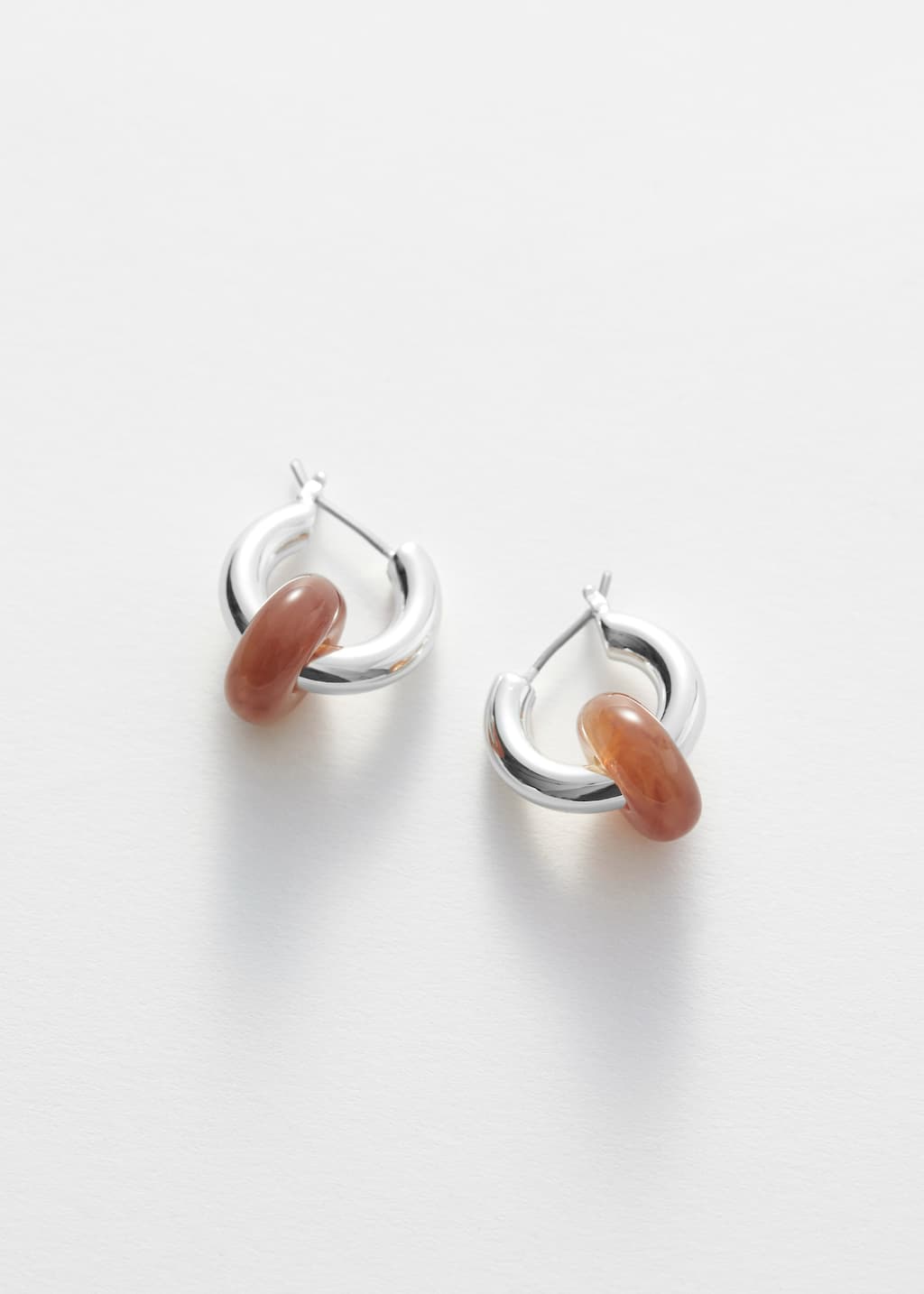 Vibrant Stone Hoop Earrings - Green - Still Life