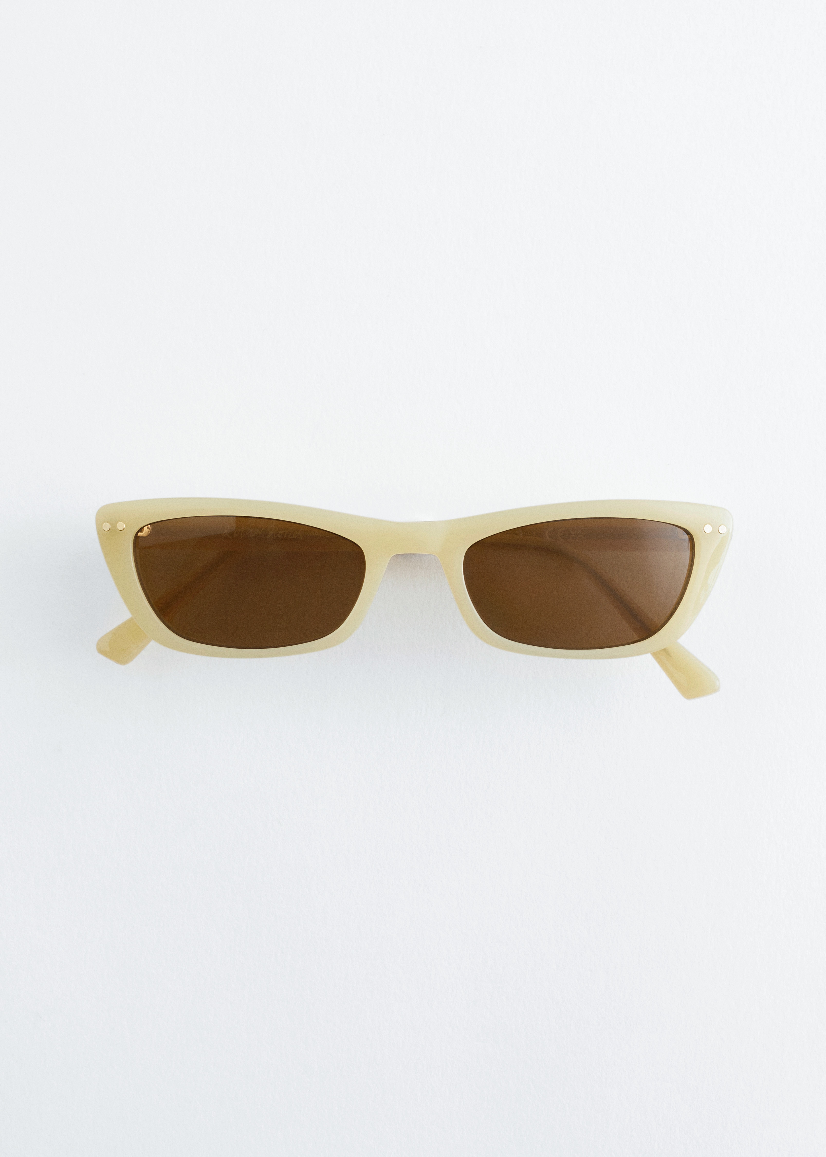 Längliche Cat-Eye-Sonnenbrille - Hellgelb