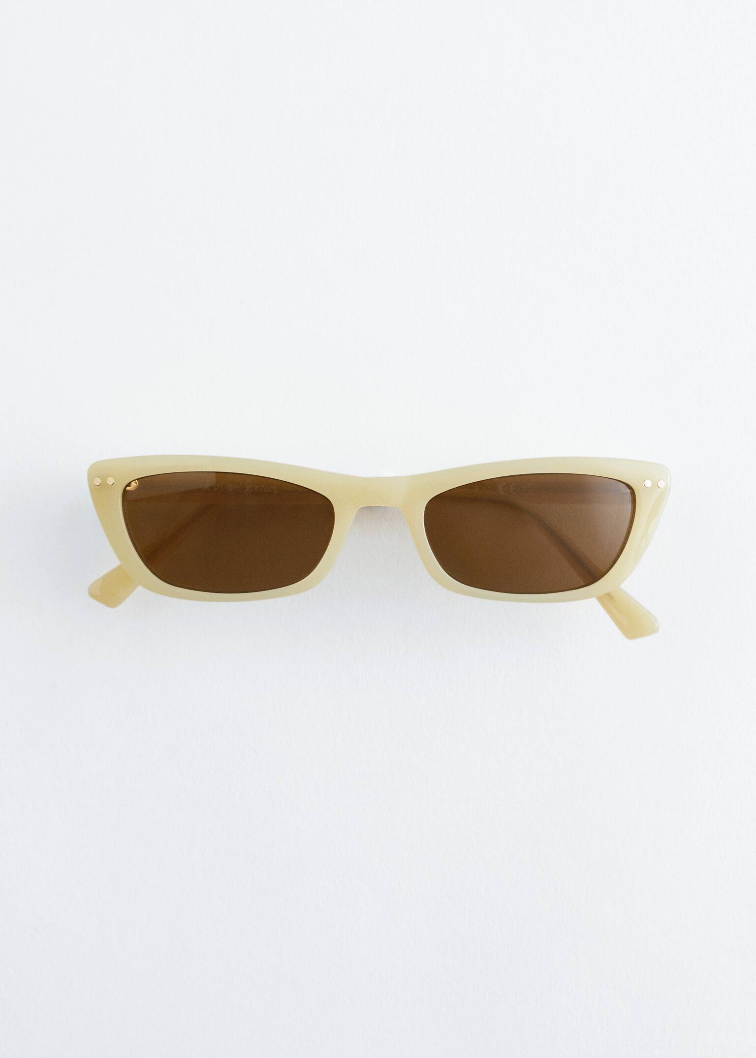 Längliche Cat-Eye-Sonnenbrille - Hellgelb - 2