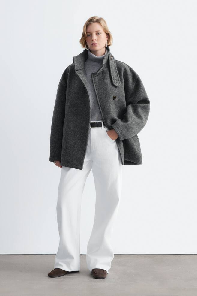 Wool Herringbone Jacket - Grey/Dark Mole - 1