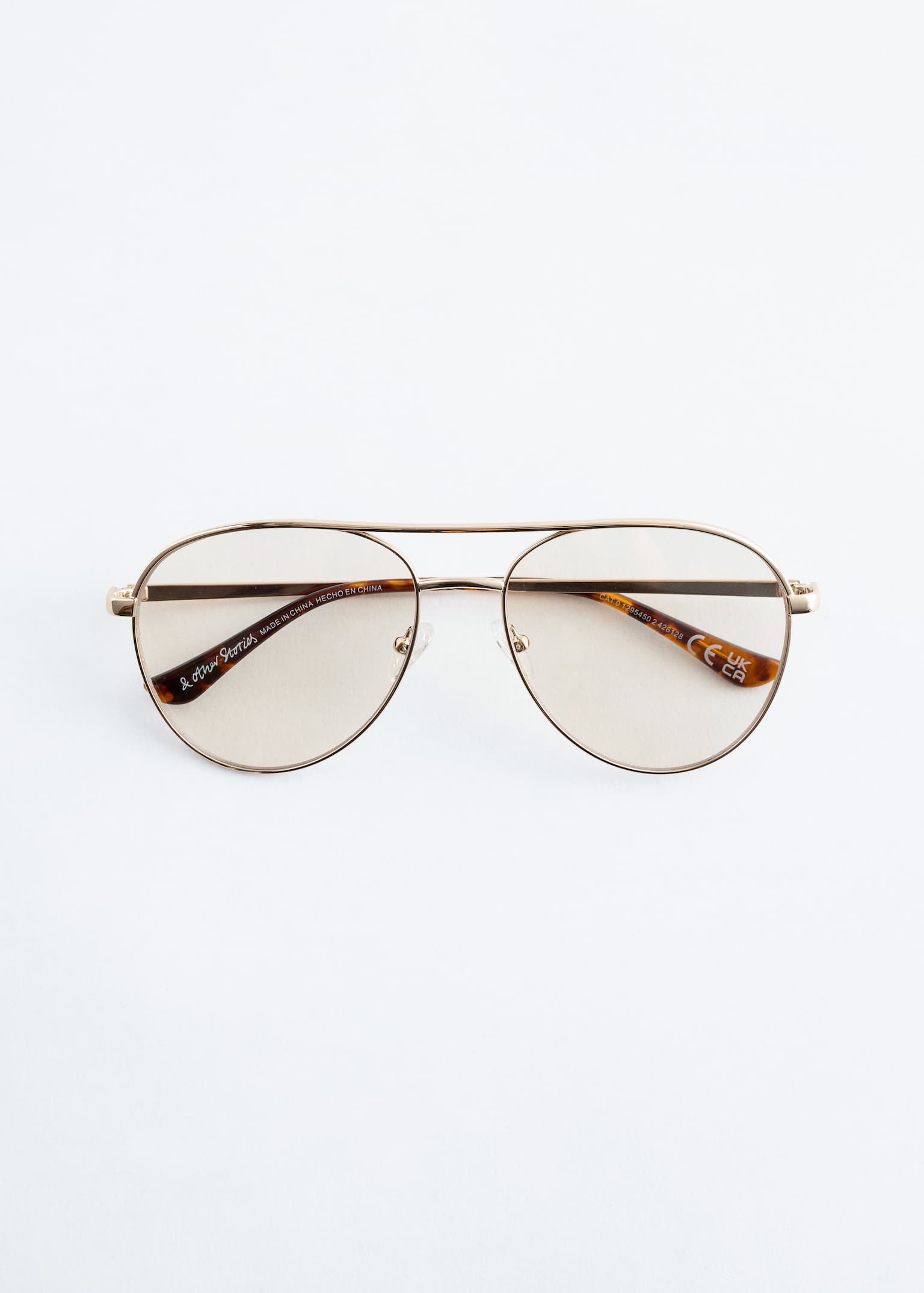 Γυαλιά ηλίου με λεπτό σκελετό aviator - Χρυσό/Διαφανές