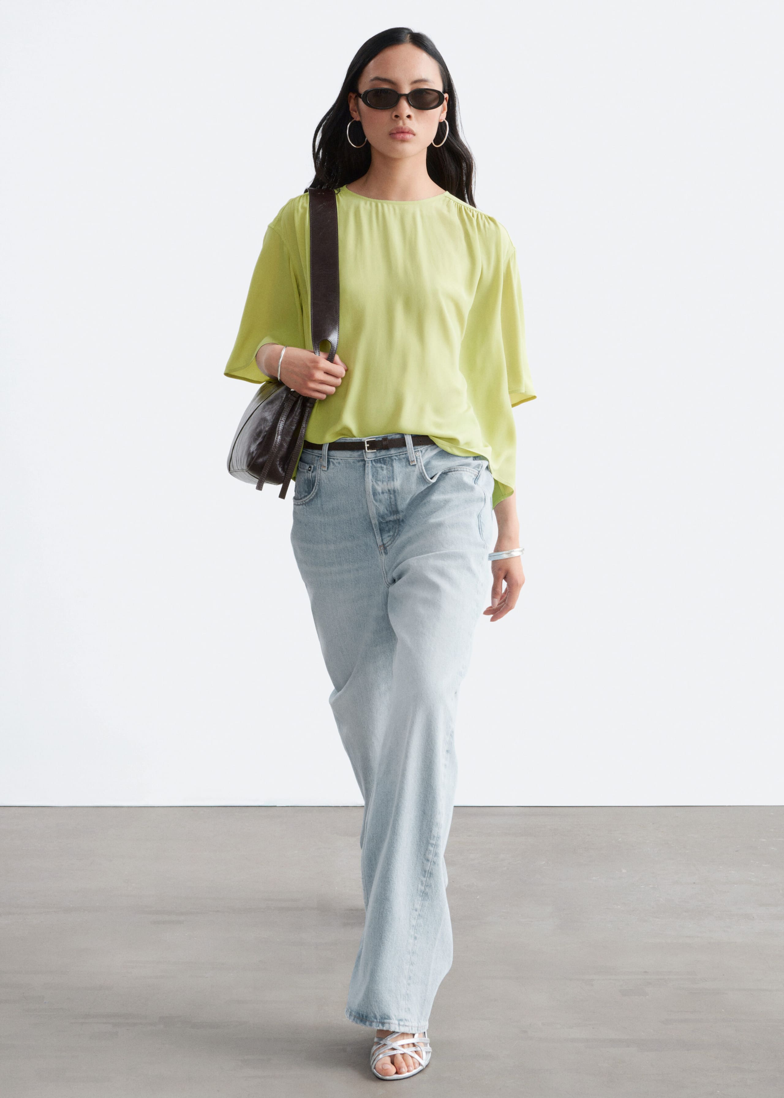 Image of Gathered Crepe Blouse