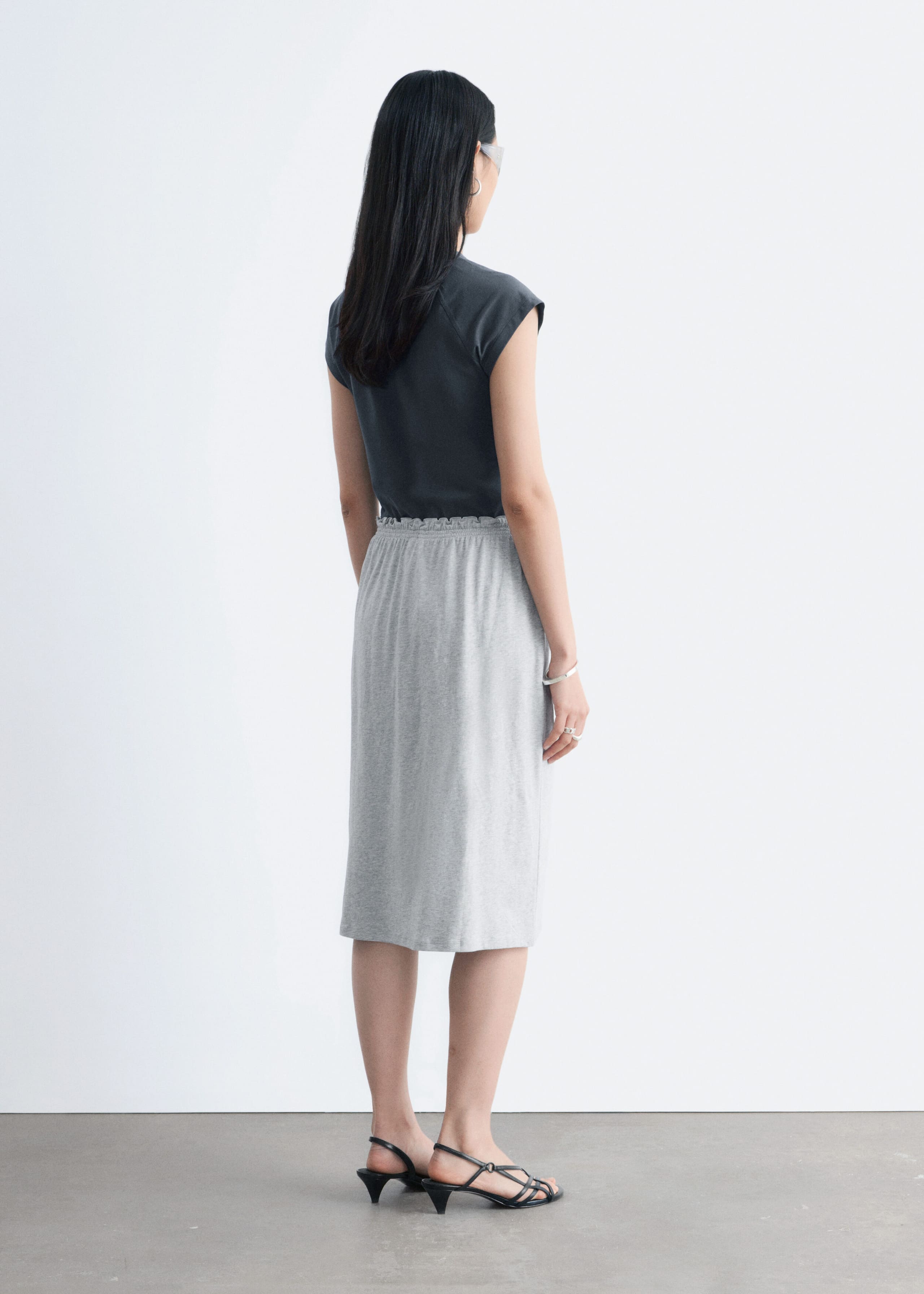 Image of Gonna midi in jersey e cotone