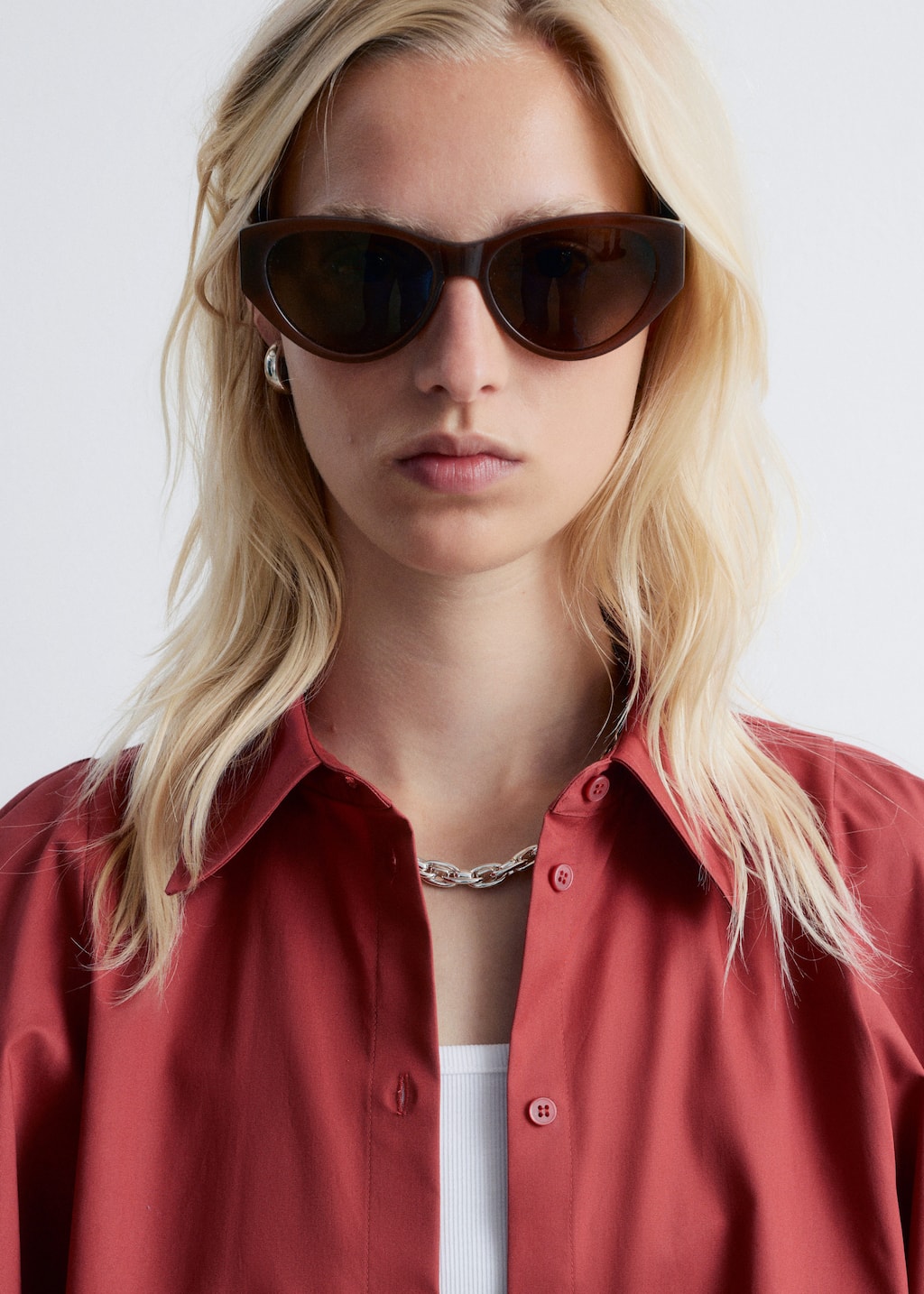 Image of Voluminous Balloon-Sleeve Blouse
