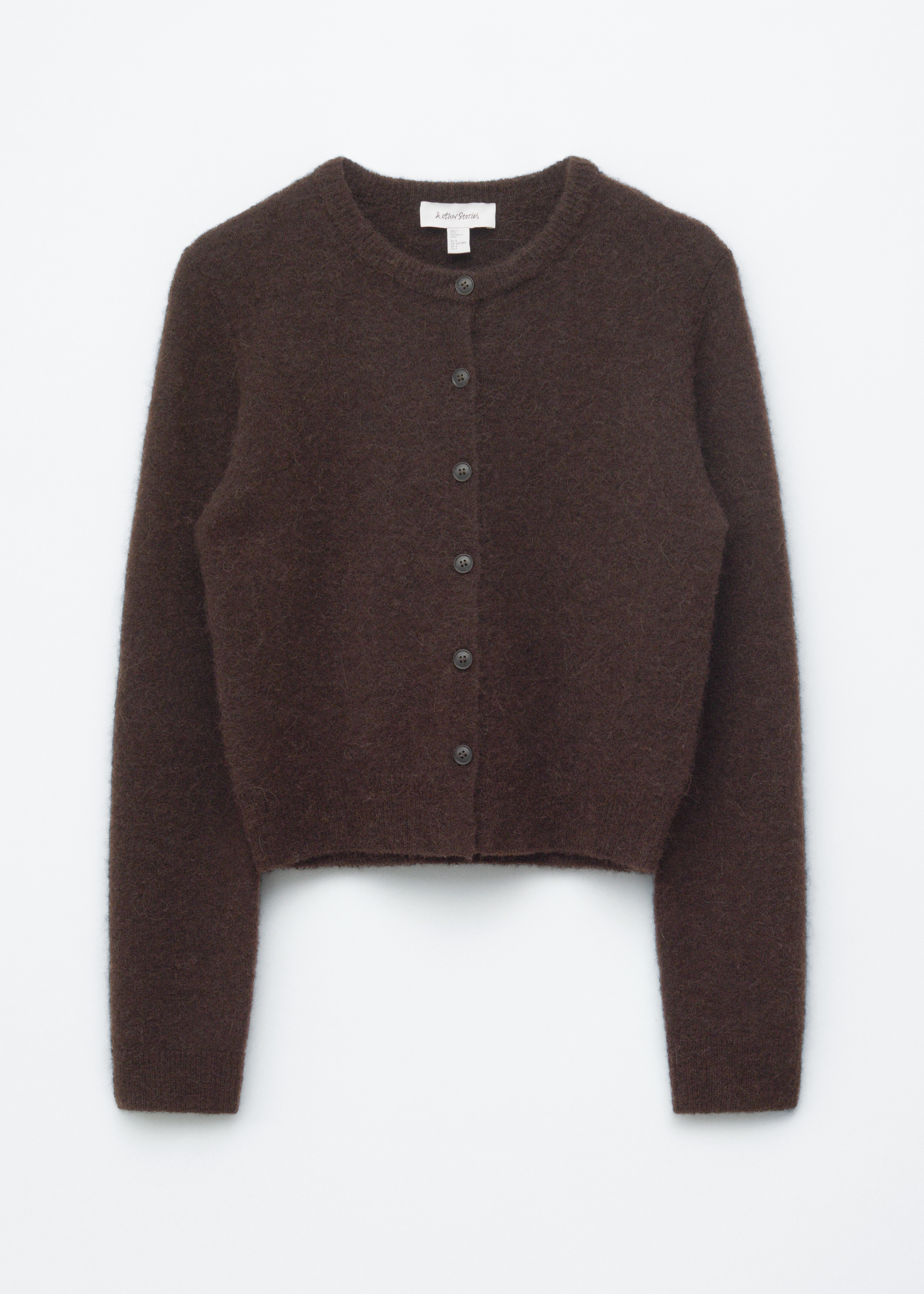 Kardigan z domieszką alpaki - Ciemnobrązowy/Pomarańczowy/Żółty