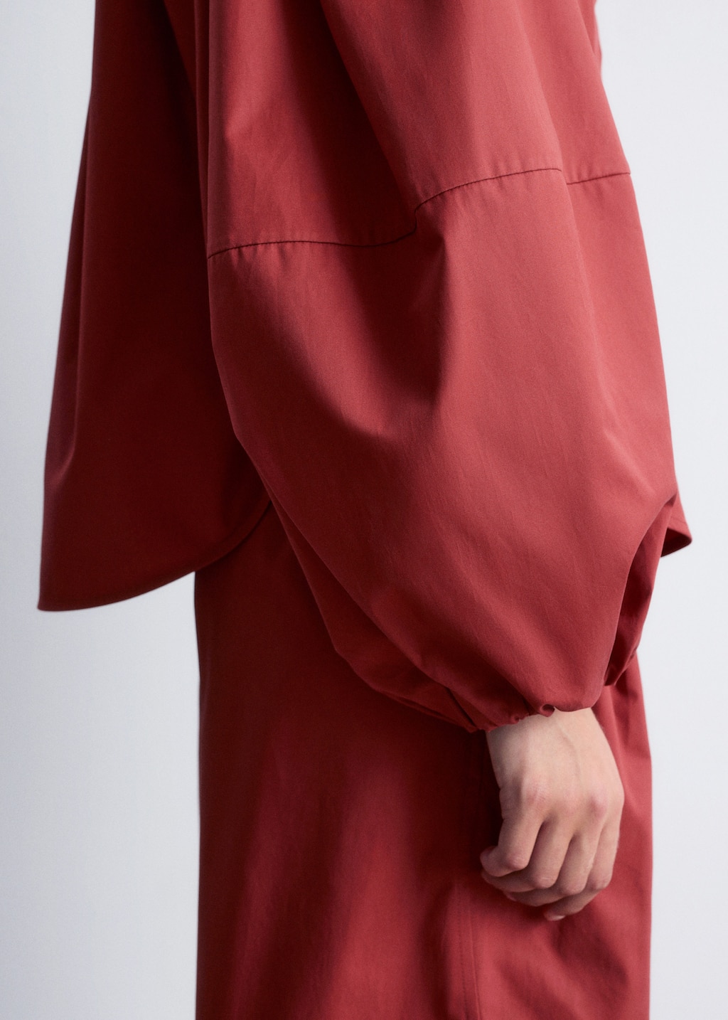 Image of Voluminous Balloon-Sleeve Blouse