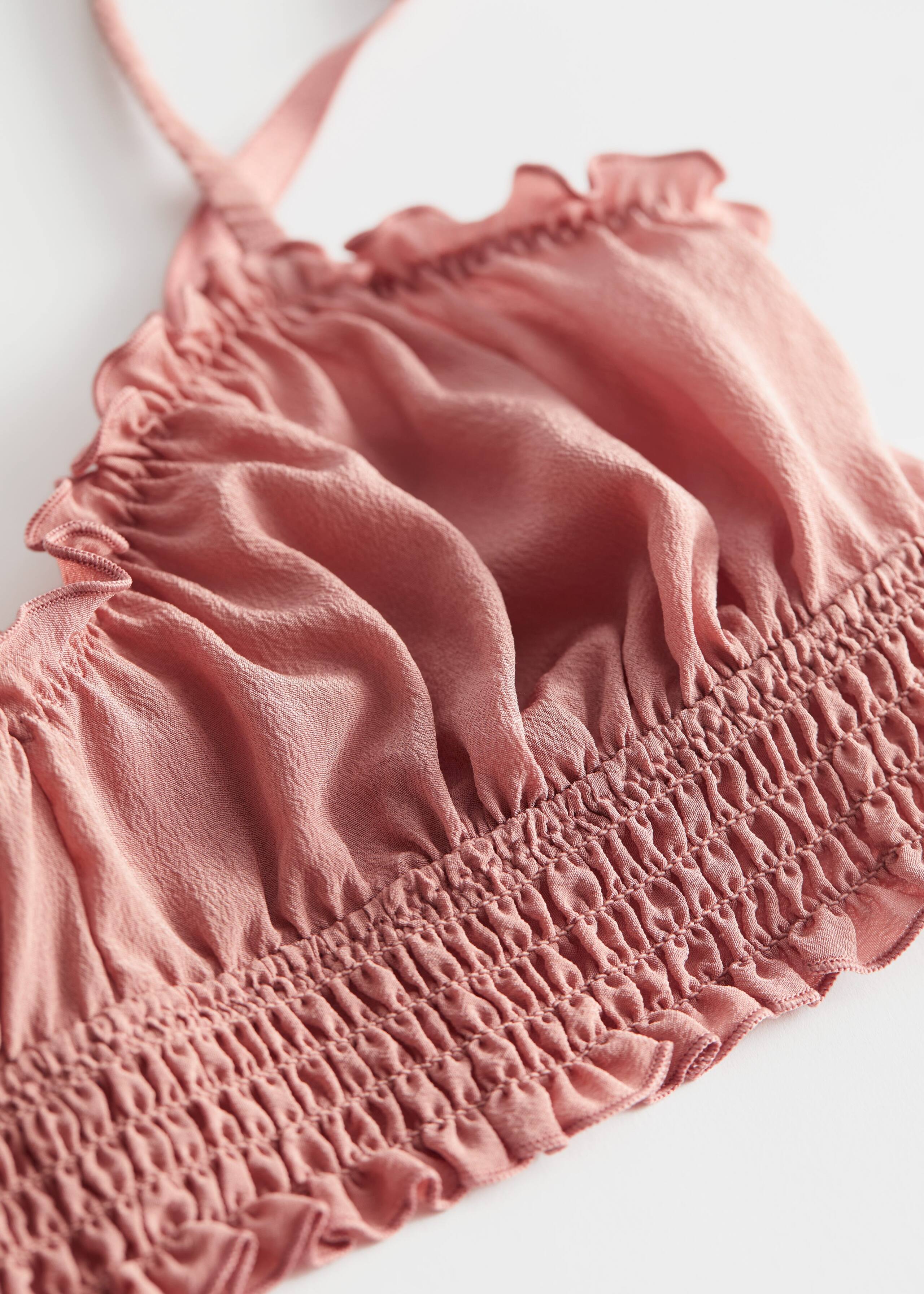 Frilled Silk Soft Bra - {{variantName}} - Descriptive Detail