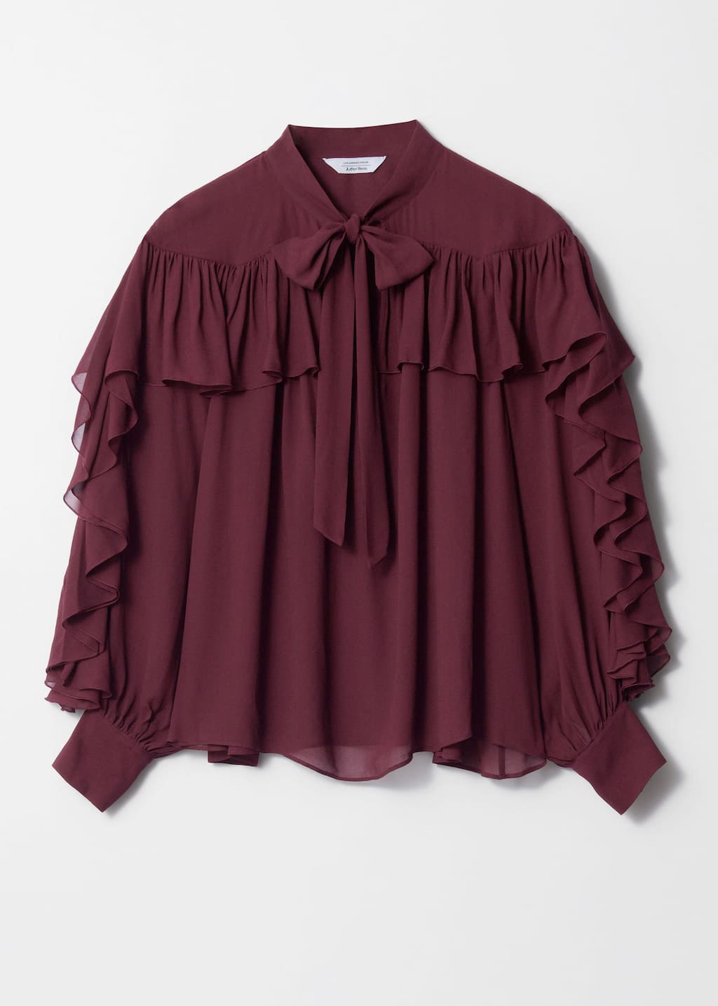 Ruffled Bow-Detailed Blouse - Beige - Still Life