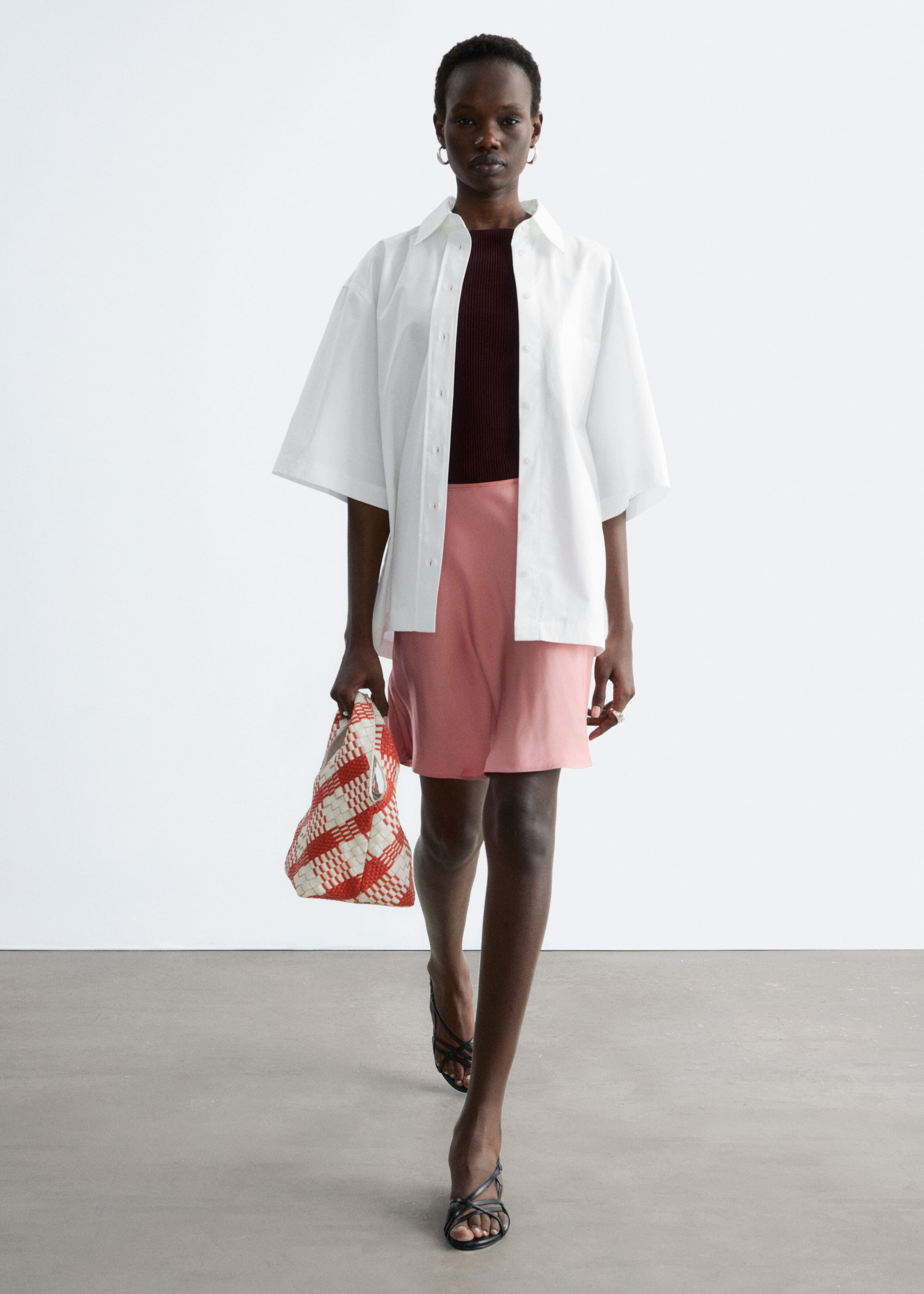 Image of Bias-Cut Viscose Mini Skirt