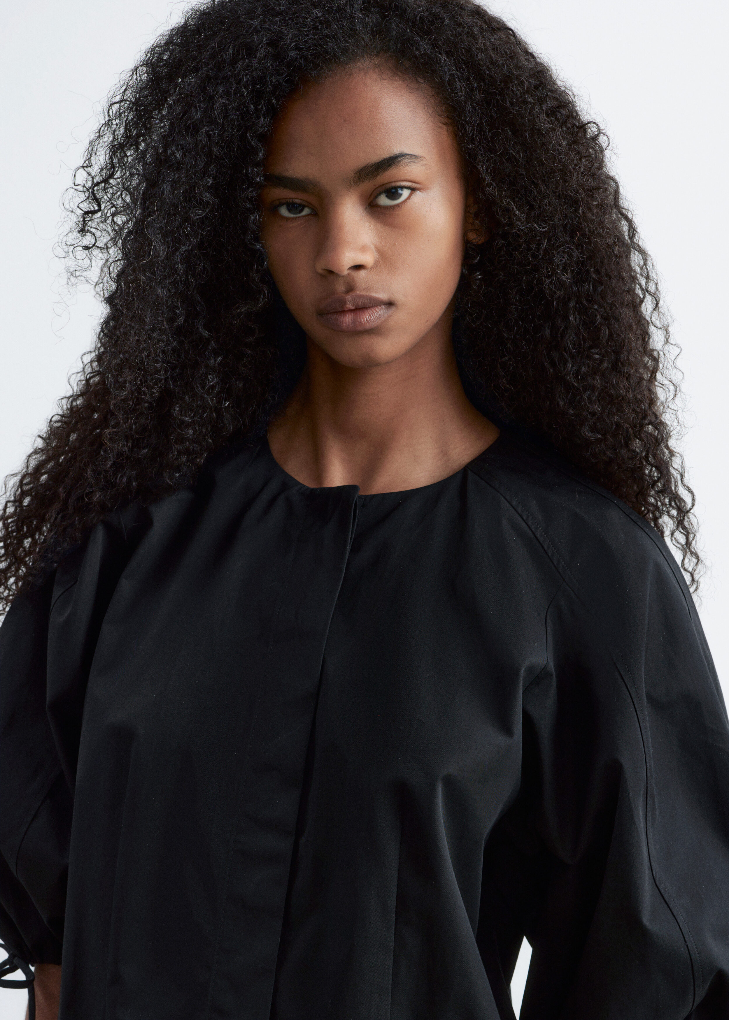 Volume-Sleeve Mini Dress - Black - Mini Dresses | & Other Stories US