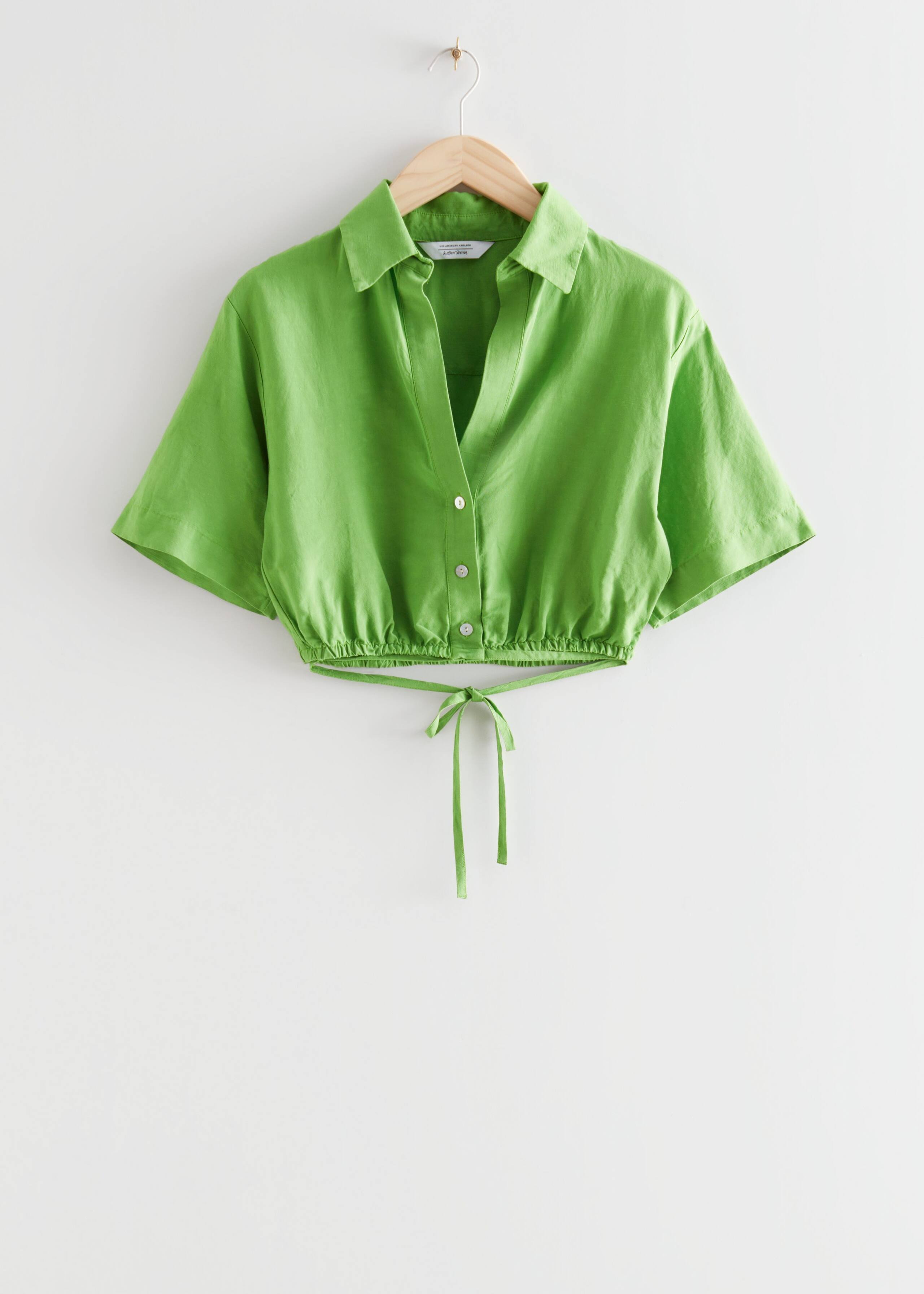 Buttoned Crop Top - Green - Still Life