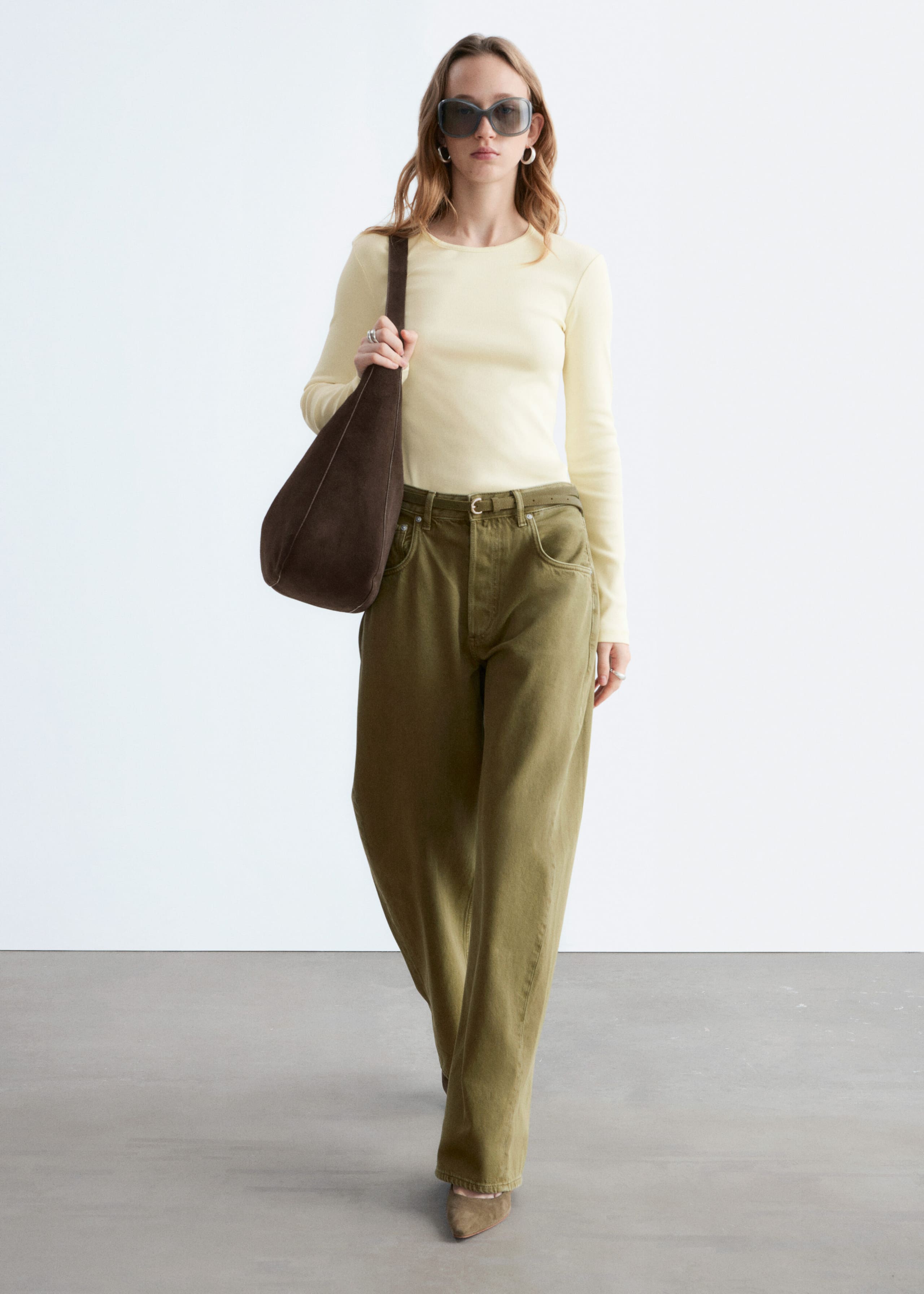 Image of Ribbed Long-Sleeve Top