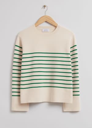 Cream/Green Striped