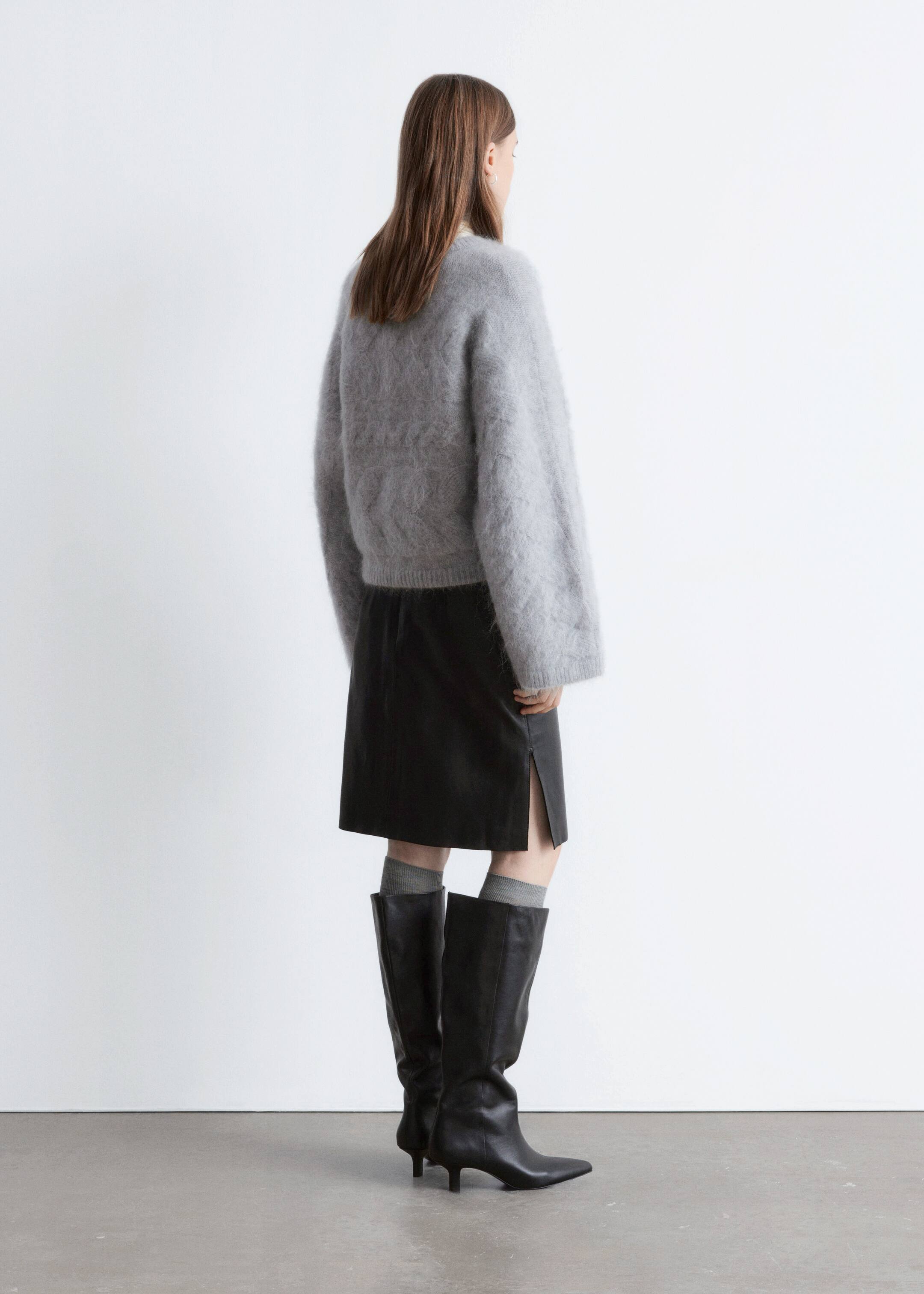 Größeres Bild ansehen: Pullover aus Mohairmischung mit Zopfstrickmuster - Grau - Ladies | H&M DE 7