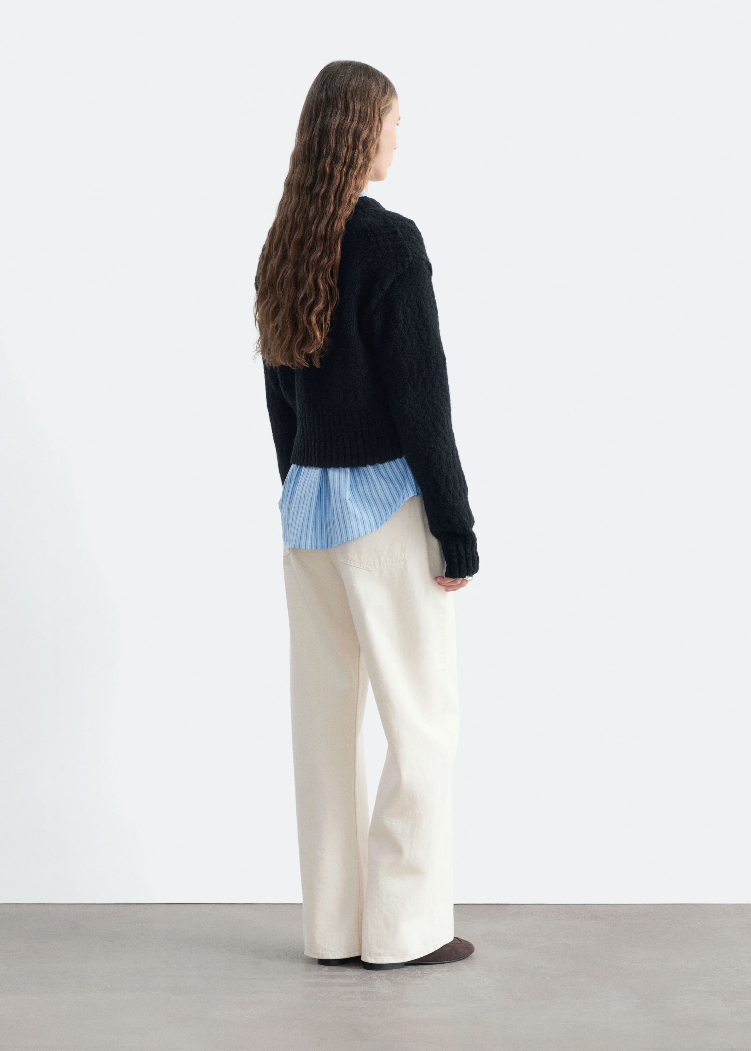Wool-Cotton Cardigan - Olive - Lookbook