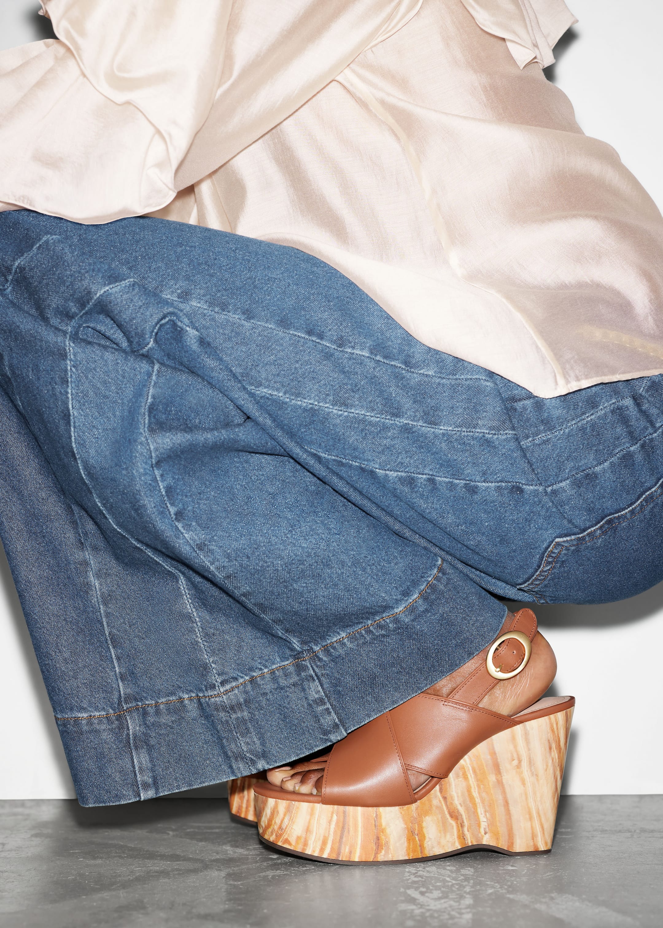 Agrandir l'image: Sandales compensées en cuir - Marron Clair - FEMME | H&M FR 1